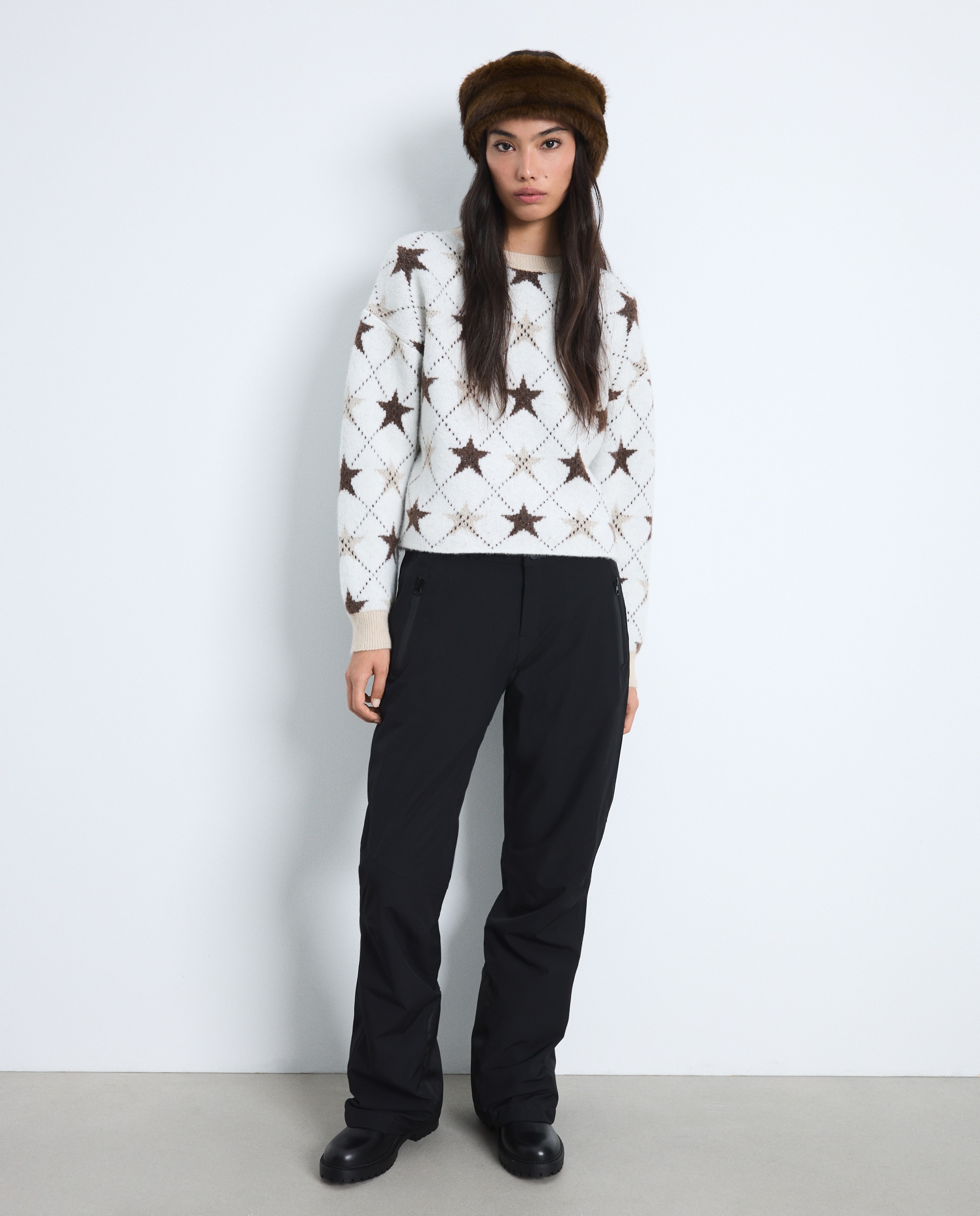Imagen 1 de Jersey rombo estrellas de mujer 120 Crudo