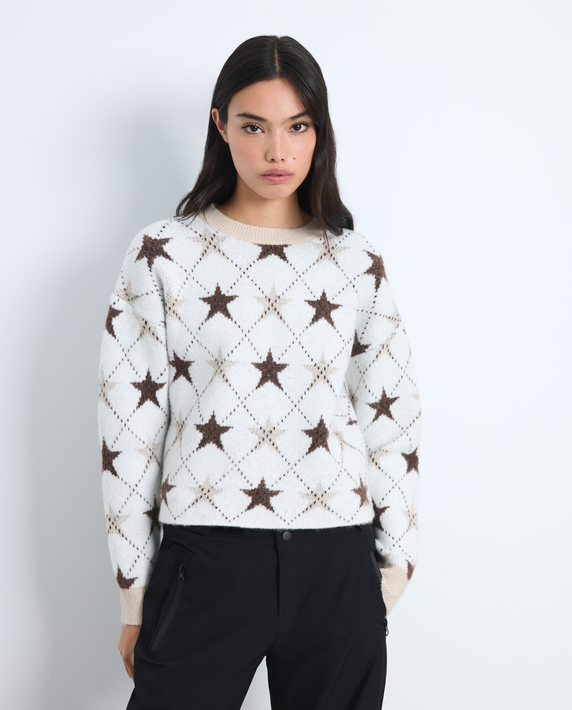 Imagen 2 de Jersey rombo estrellas de mujer - Green Coast - 120 Crudo 120 Crudo