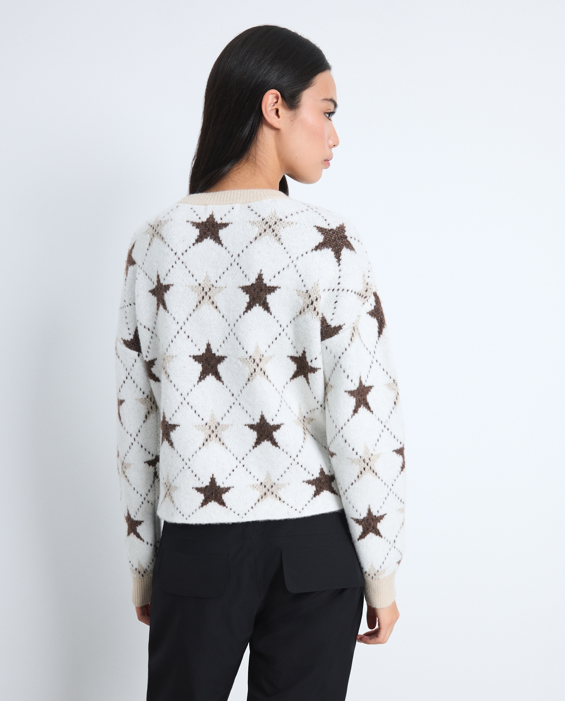 Imagen 3 de Jersey rombo estrellas de mujer - Green Coast - 120 Crudo 120 Crudo