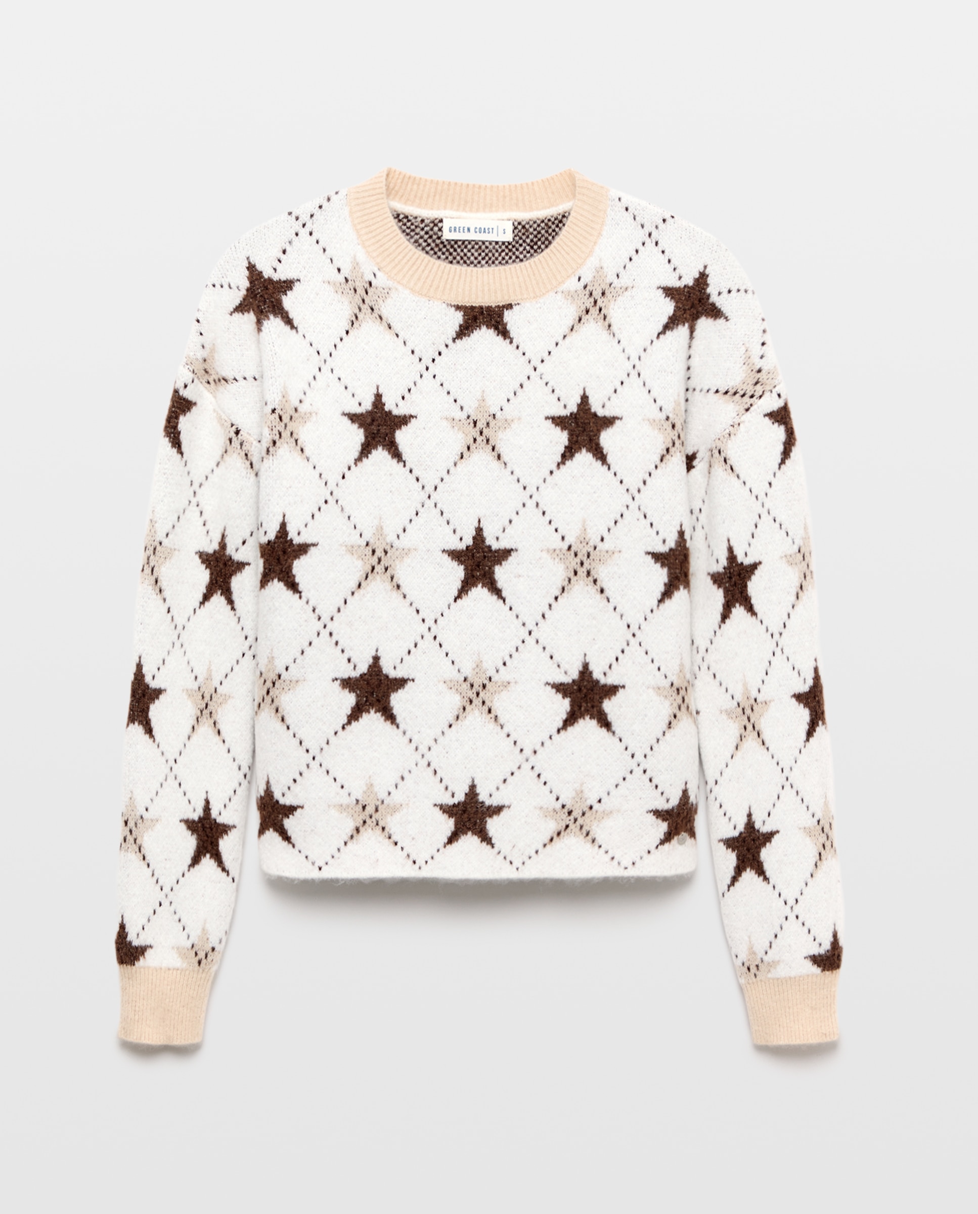 Imagen 4 de Jersey rombo estrellas de mujer - Green Coast - 120 Crudo 120 Crudo