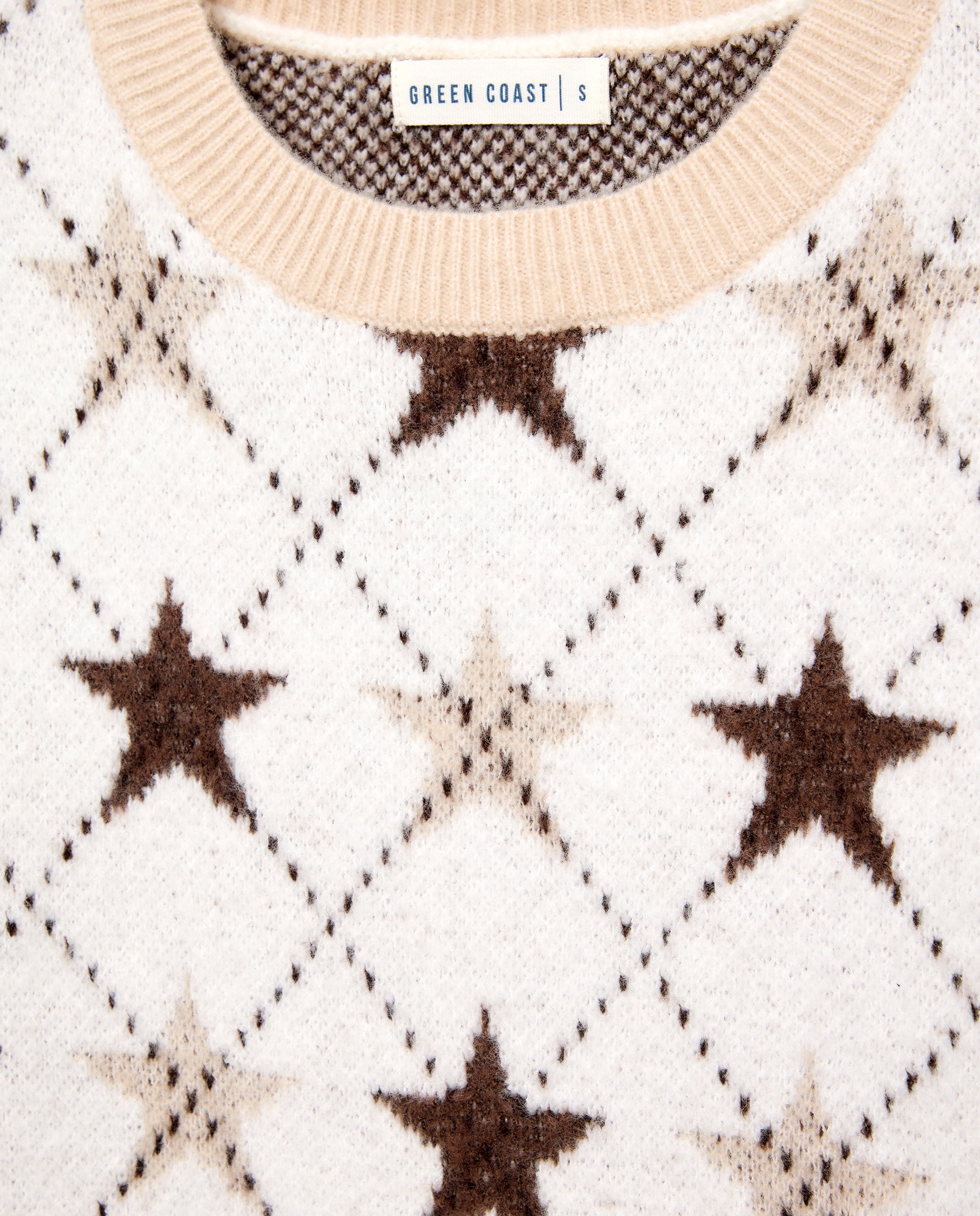 Imagen 5 de Jersey rombo estrellas de mujer - Green Coast - 120 Crudo 120 Crudo