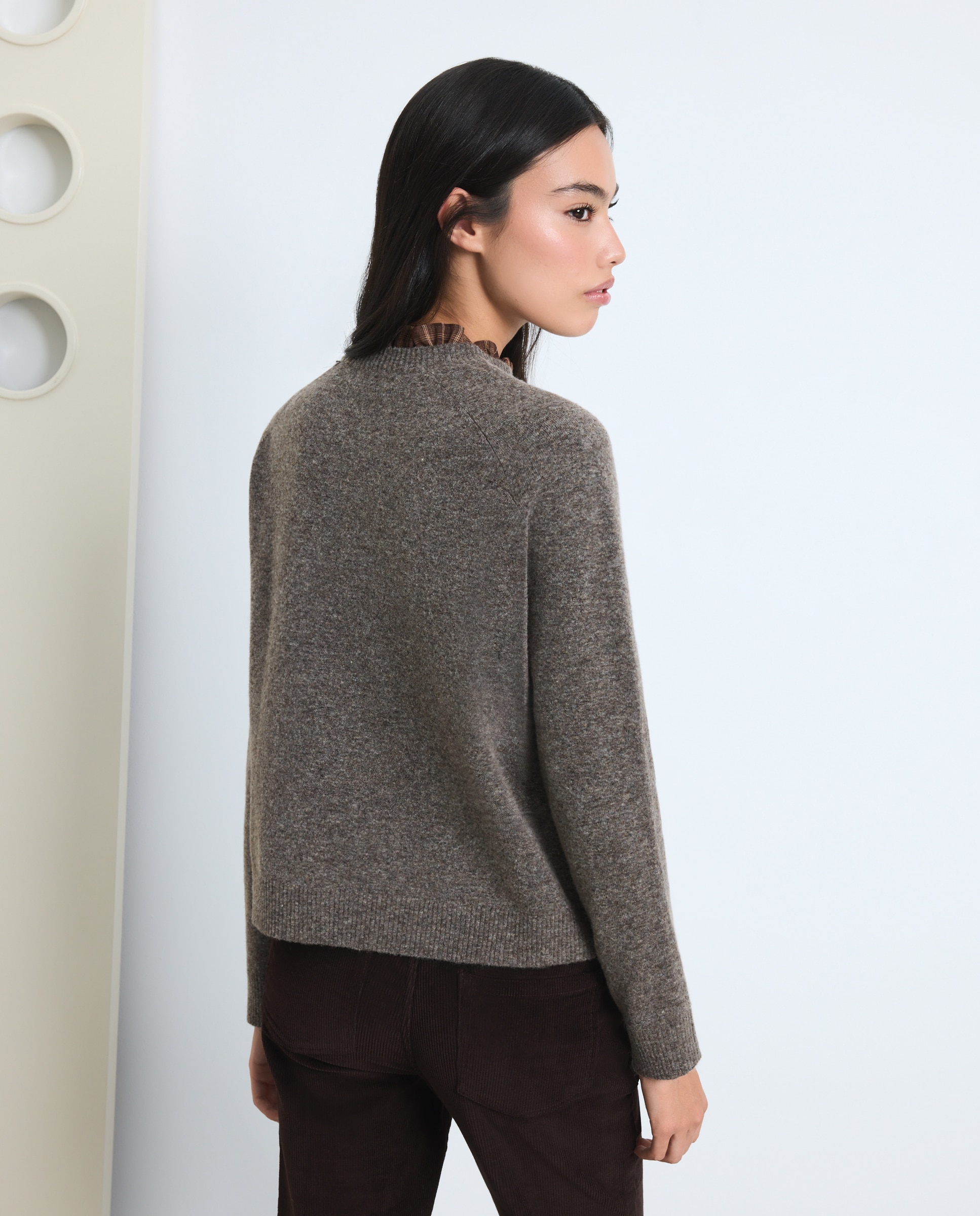 Jersey de mujer con cuello camisero - Green Coast - Marrón Marrón-3
