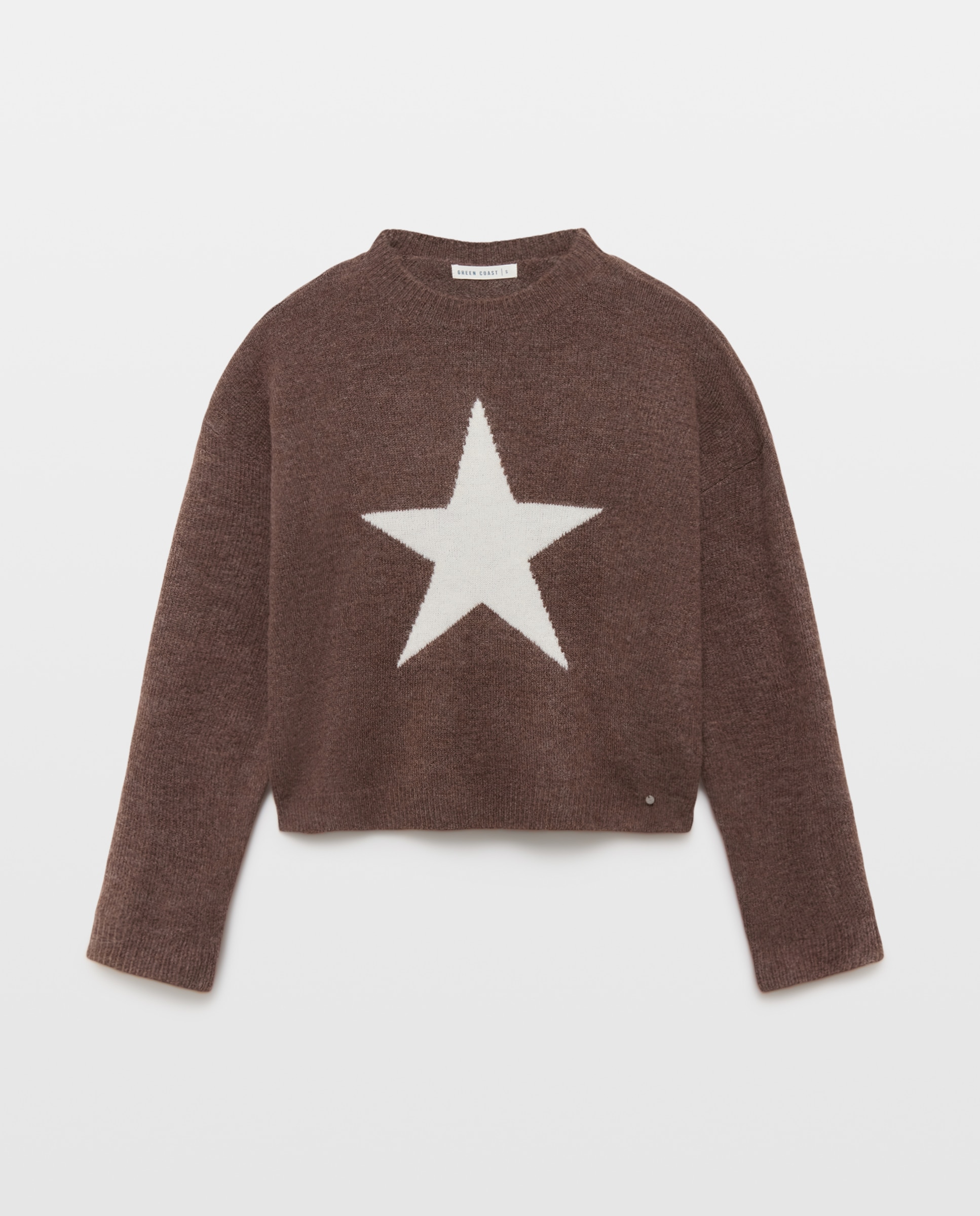Camisola de Malha com Estrela Castanho-4