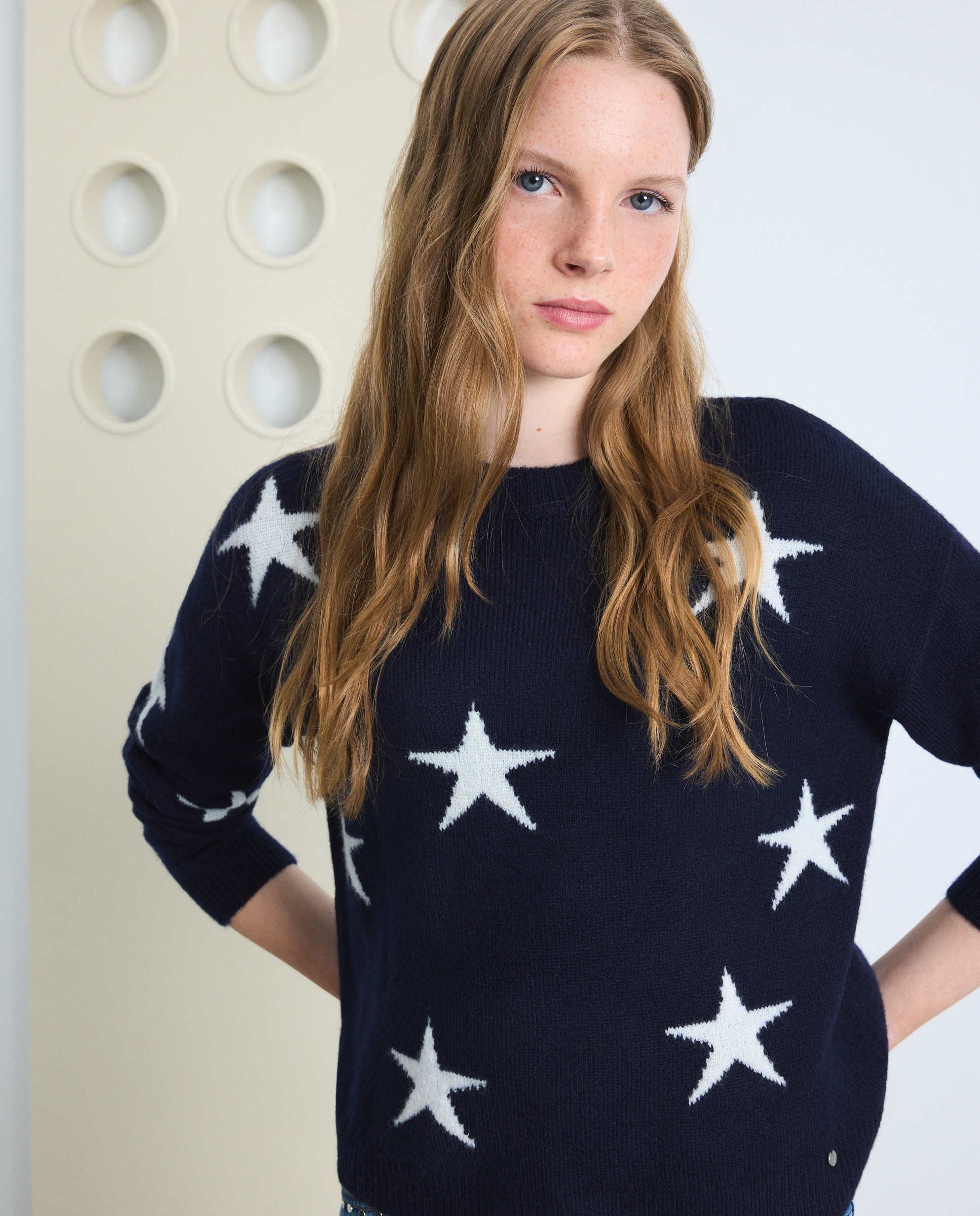 Jersey estrellas all over de mujer - Green Coast - Azul marino Azul marino-1