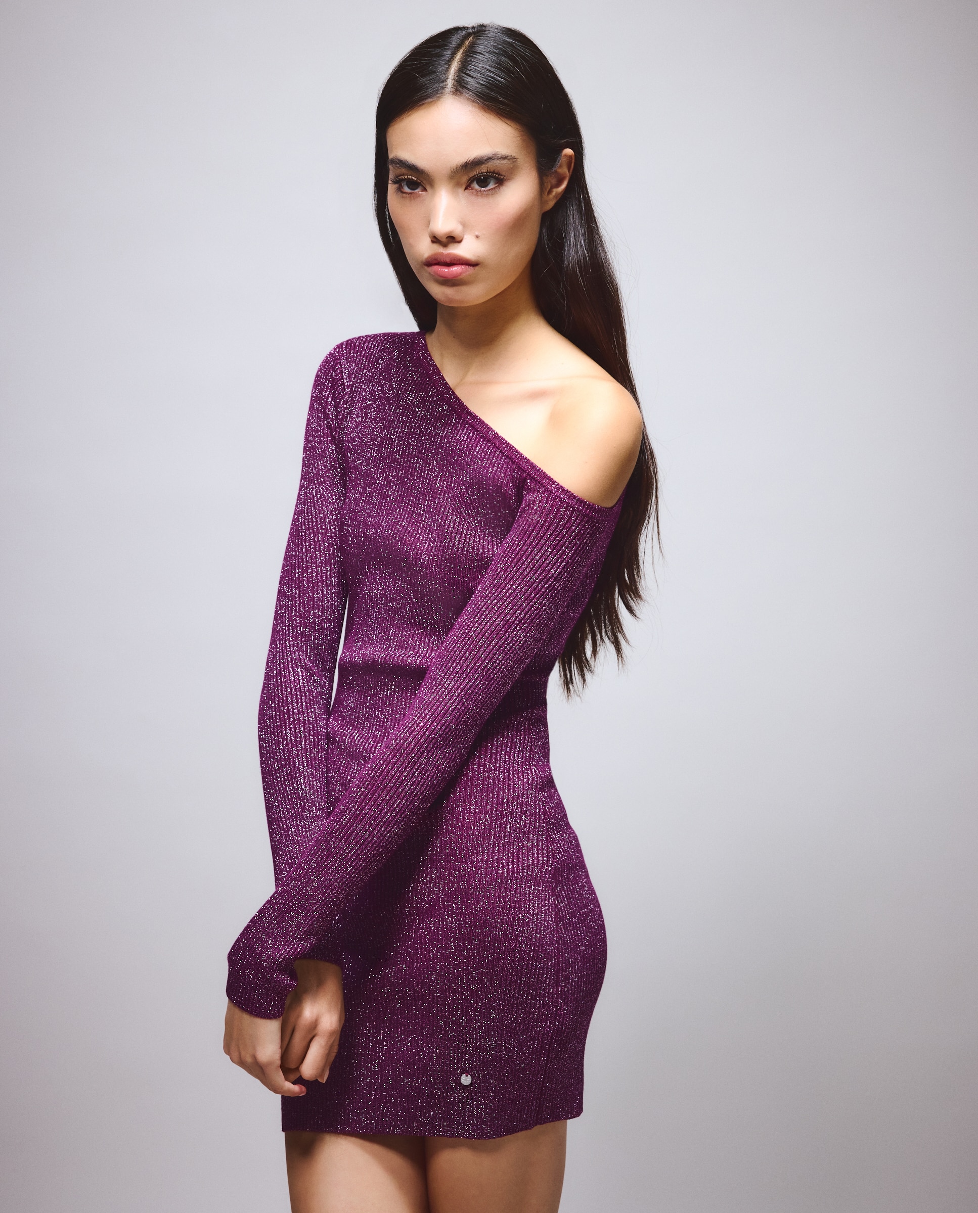 Imagen 2 de Vestido asimétrico lurex - Green Coast - Ciruela Ciruela
