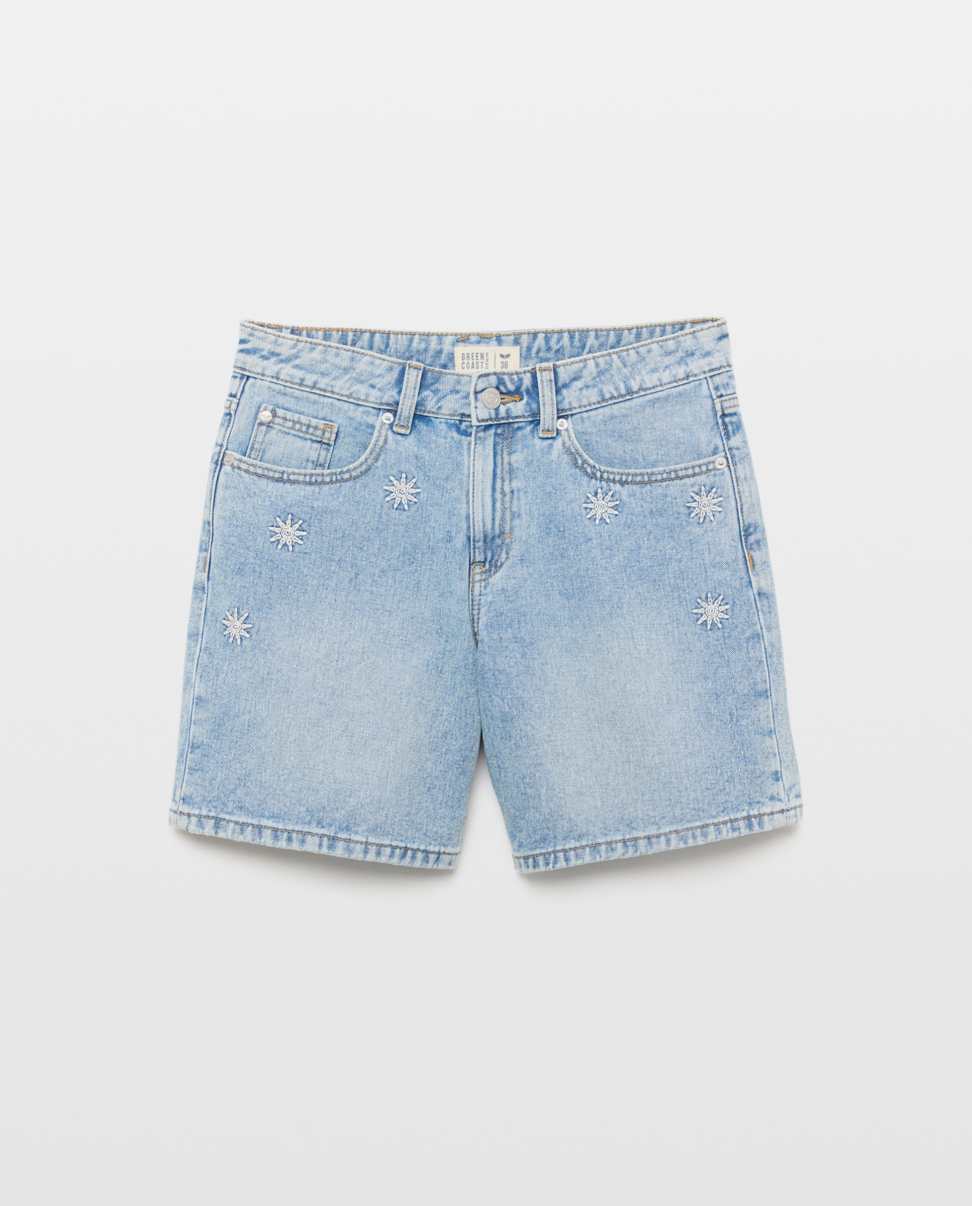 Bermudas Lisas de Algodão Índigo-4