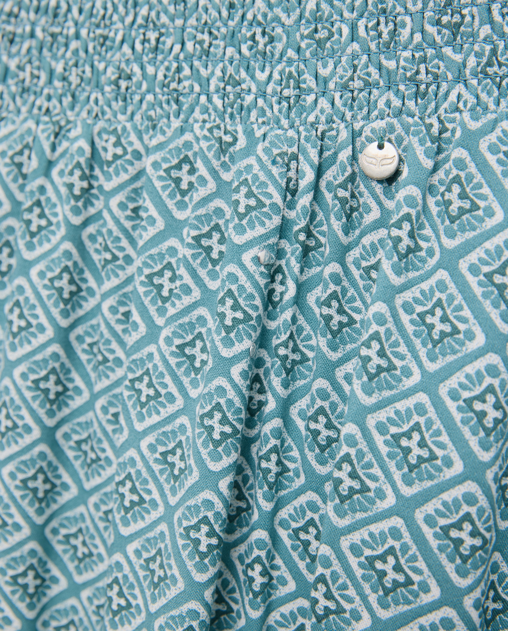 Saia Comprida com Estampado e Botões Esmeralda-5
