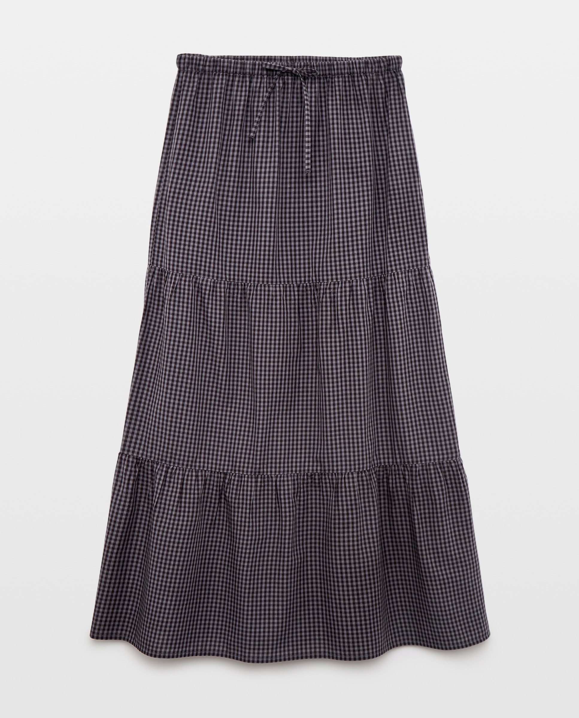 Falda larga con pisos cuadros - Green Coast - 820 Gris medio 820 Gris medio-1