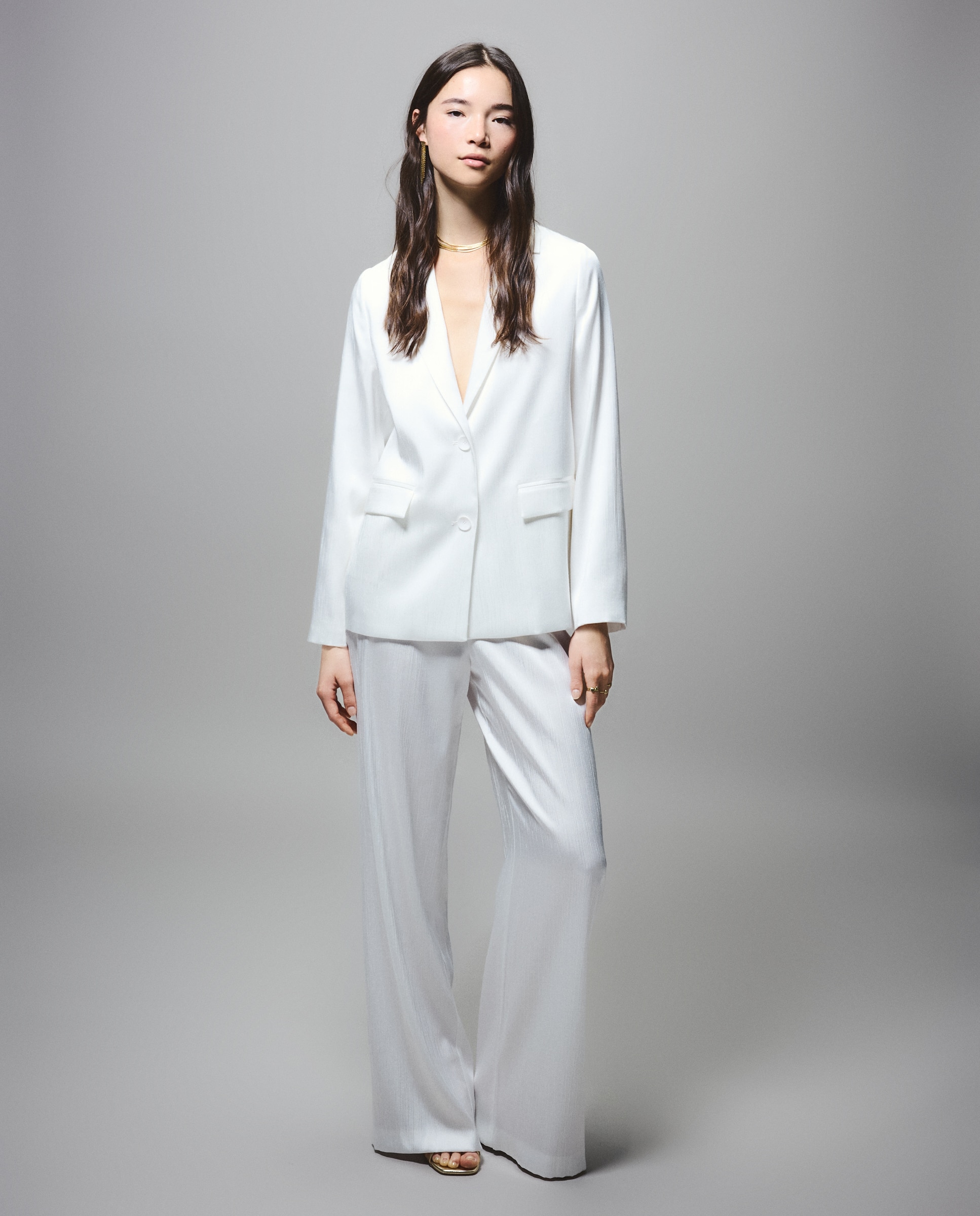 Blazer com estrutura Branco-marfim-2