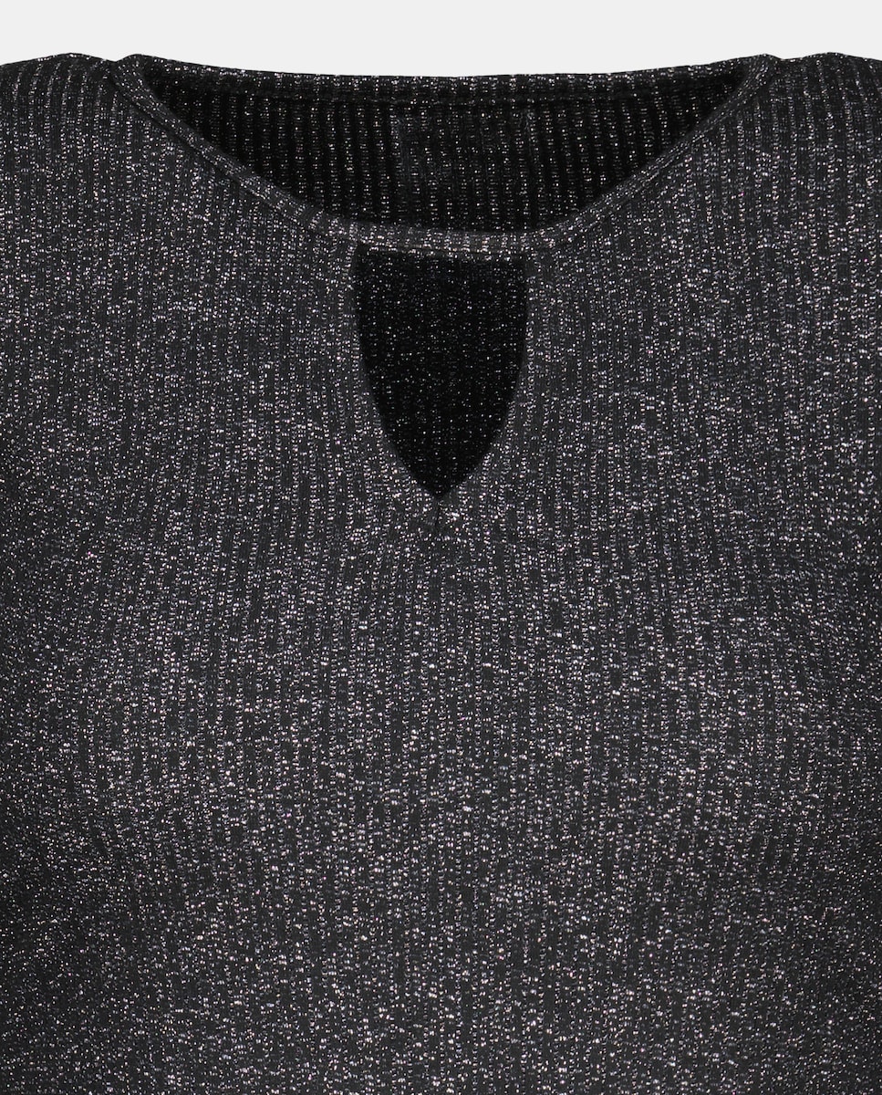 Camisola de Manga Comprida Cut Out Preto-6