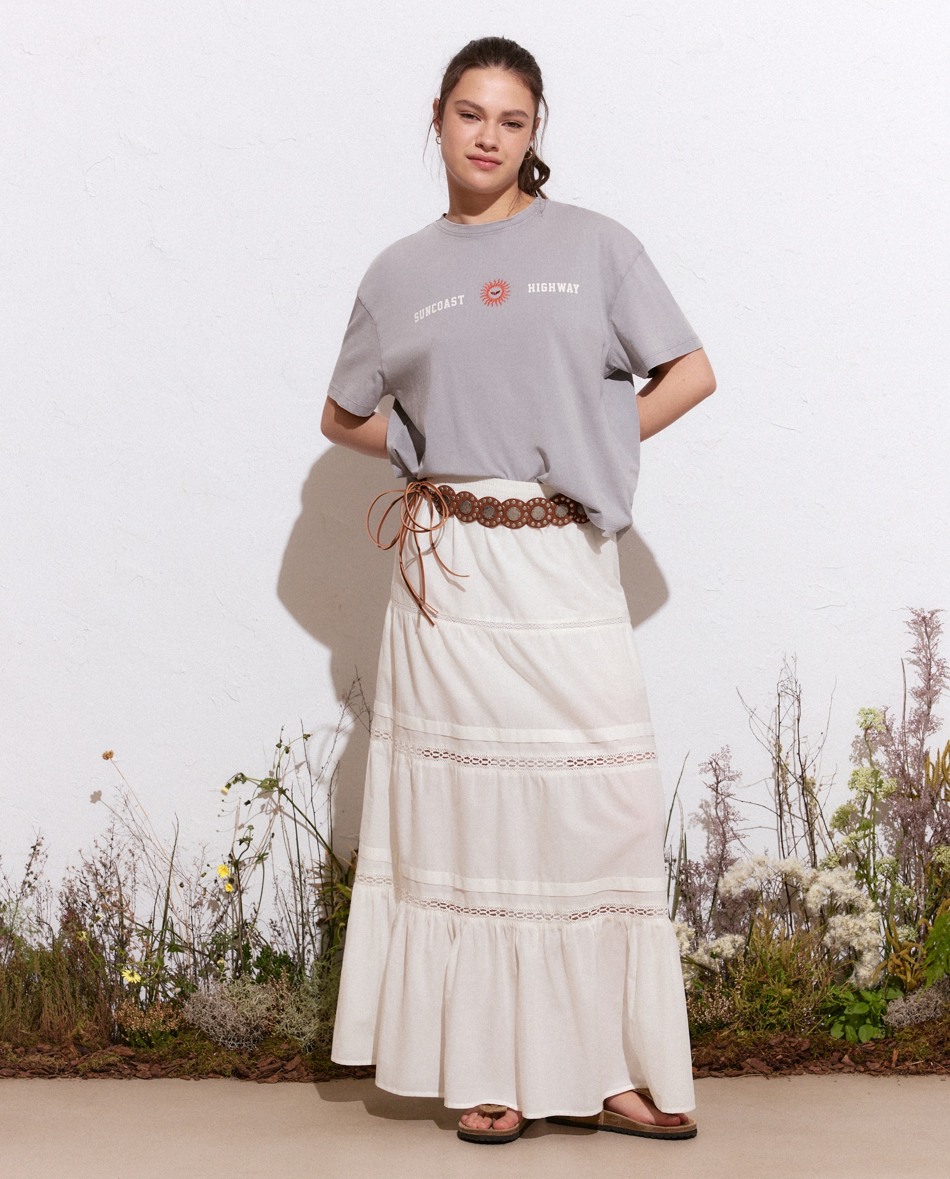 Camiseta de mujer print frontal y espalda - Green Coast - 820 Gris medio 820 Gris medio-3