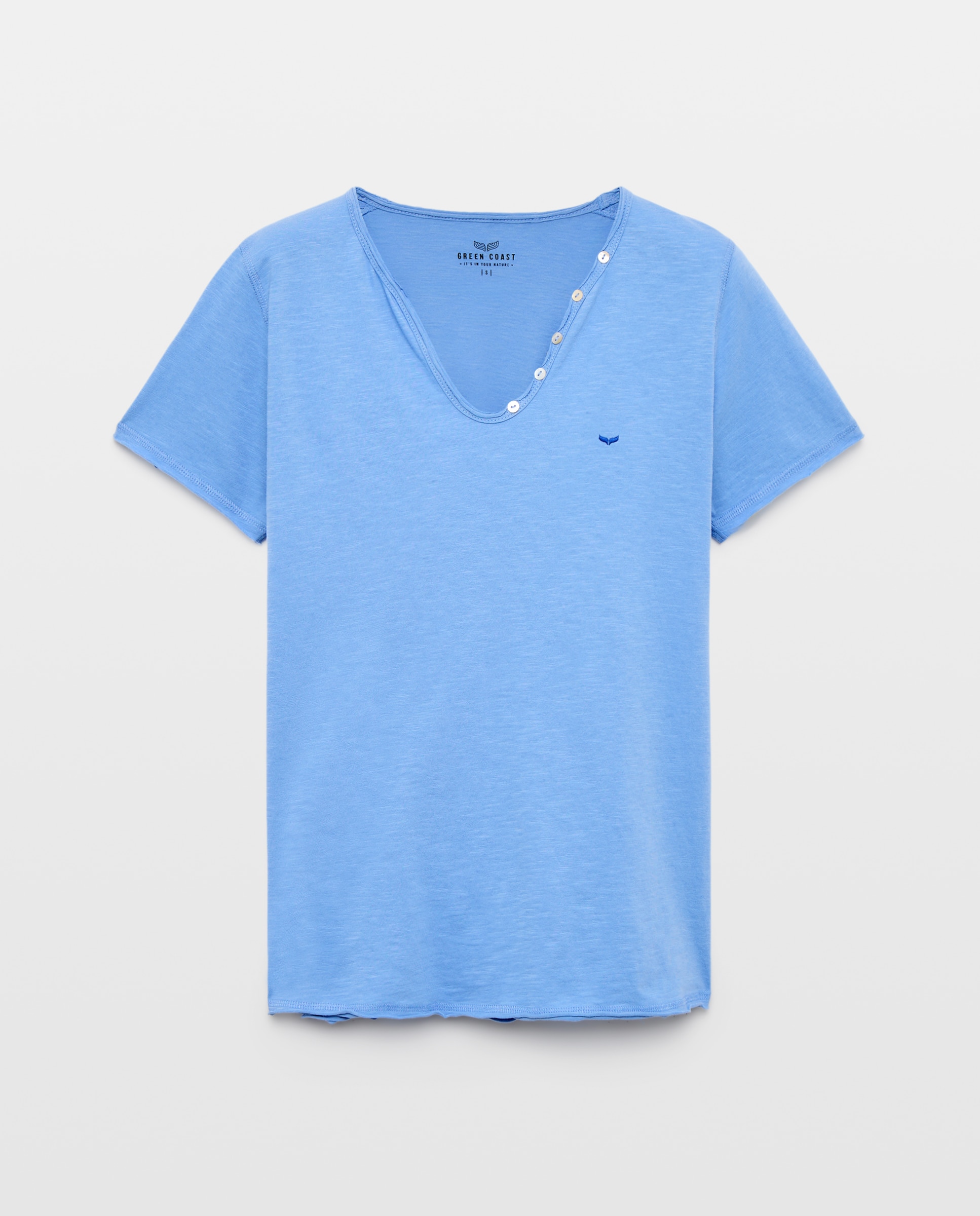 Imagen 1 de Camiseta de mujer algodón escote botones - Green Coast - 400 Azul 400 Azul