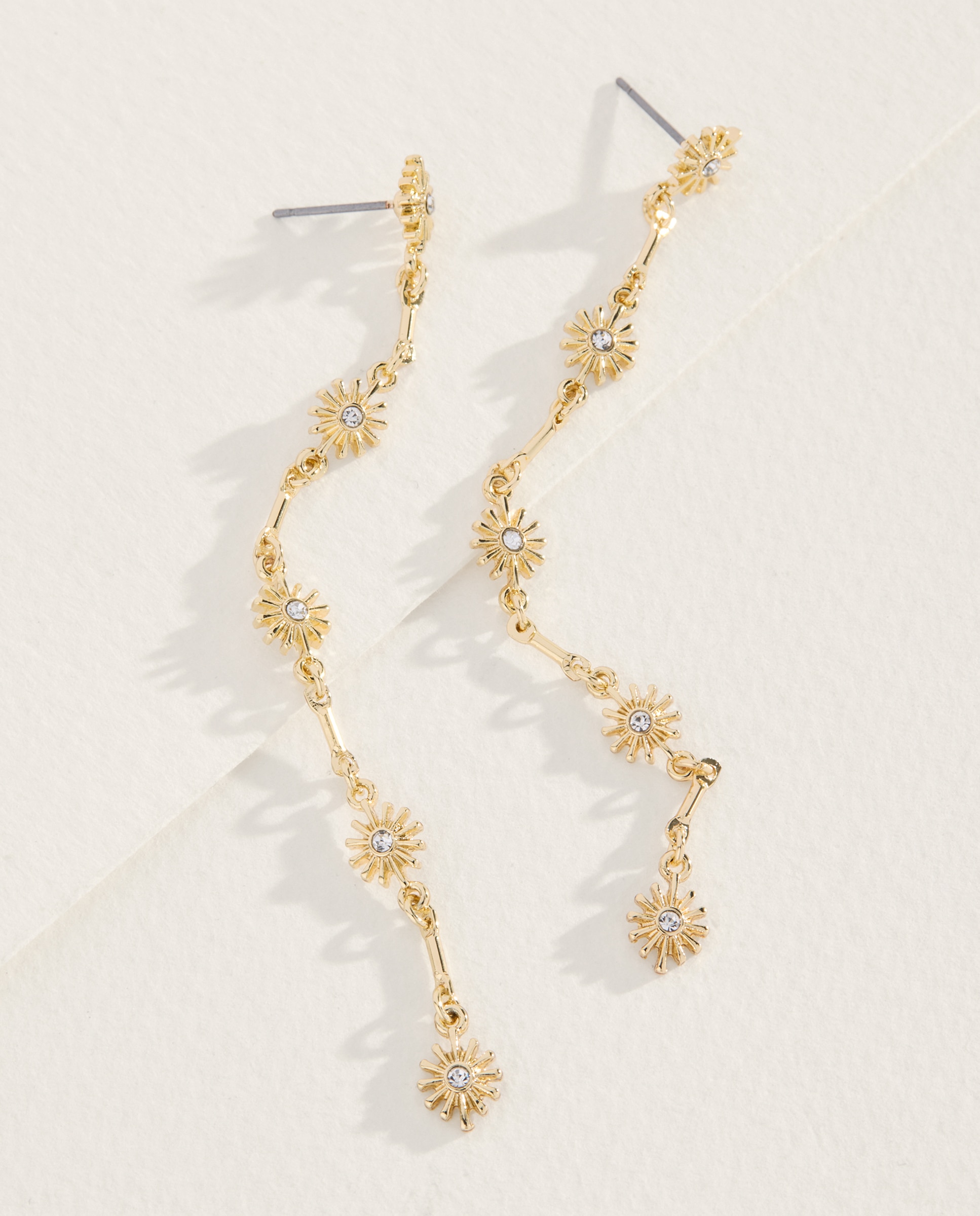 Brincos Compridos com Estrelas 390 Ouro-2