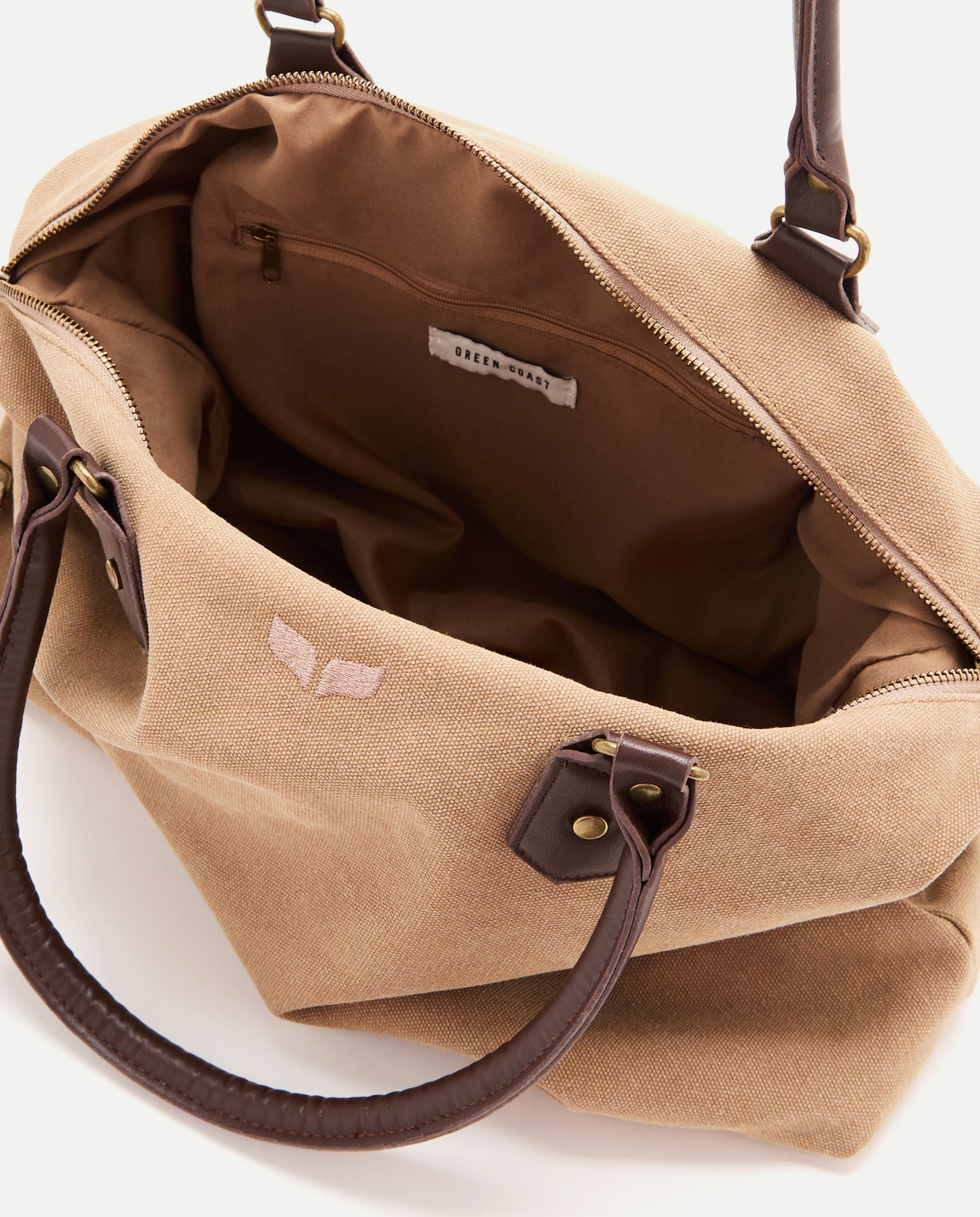Mala Shopper de Algodão Castanho-5