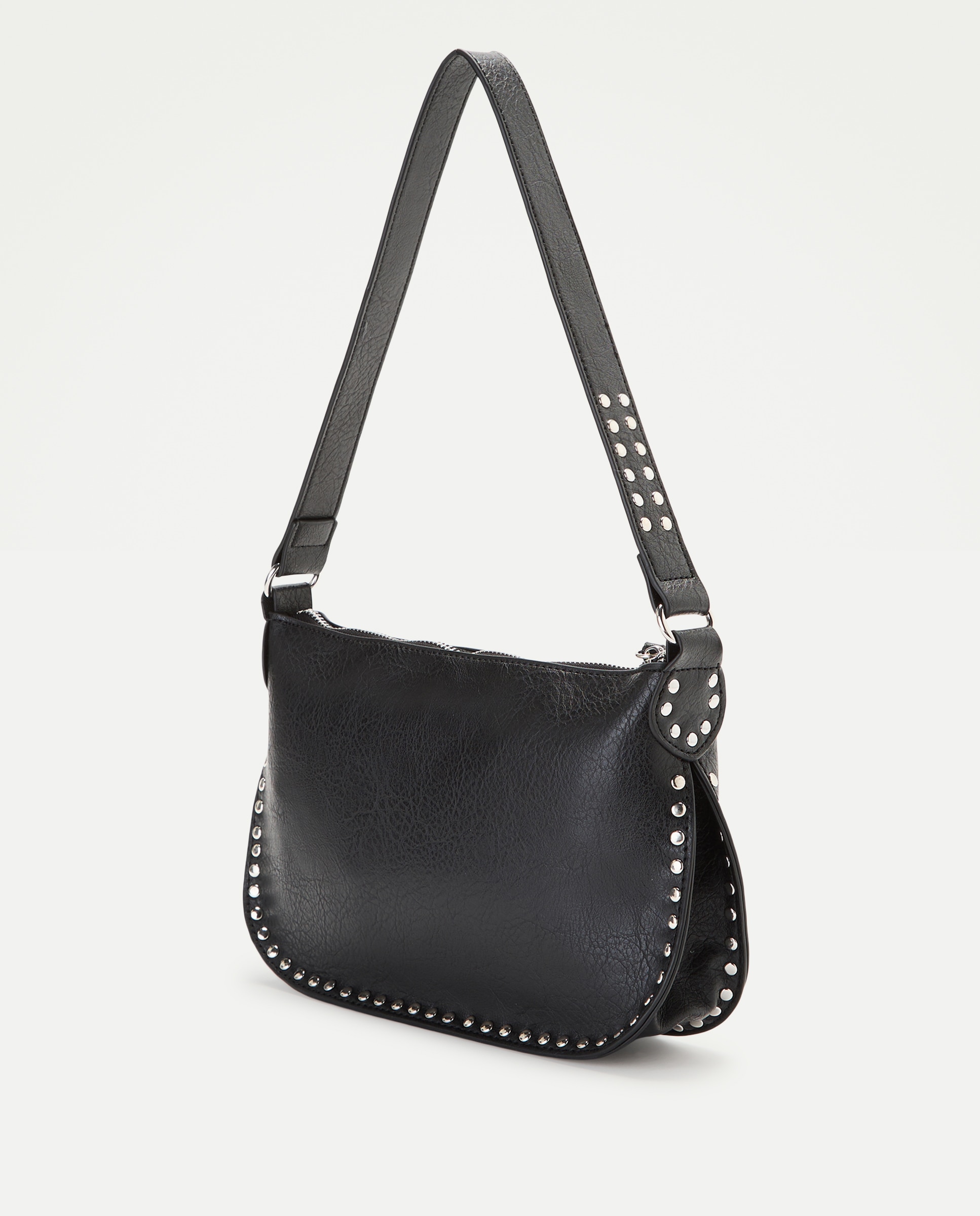 Mala Tipo Baguette com Tachas Preto-2