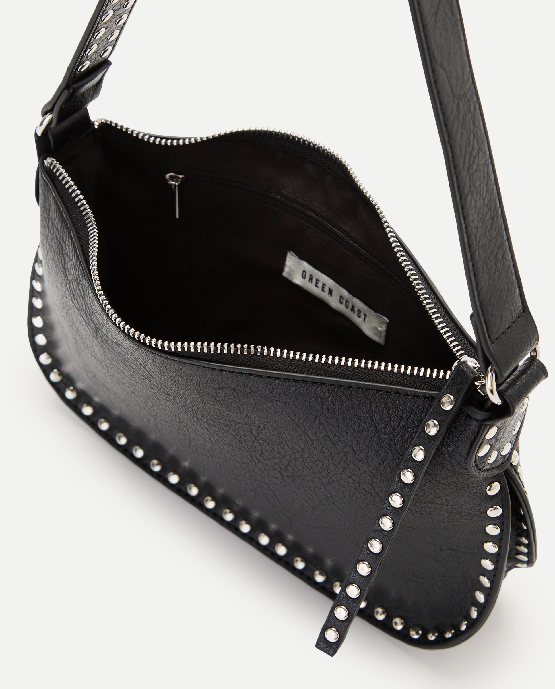 Mala Tipo Baguette com Tachas Preto-3