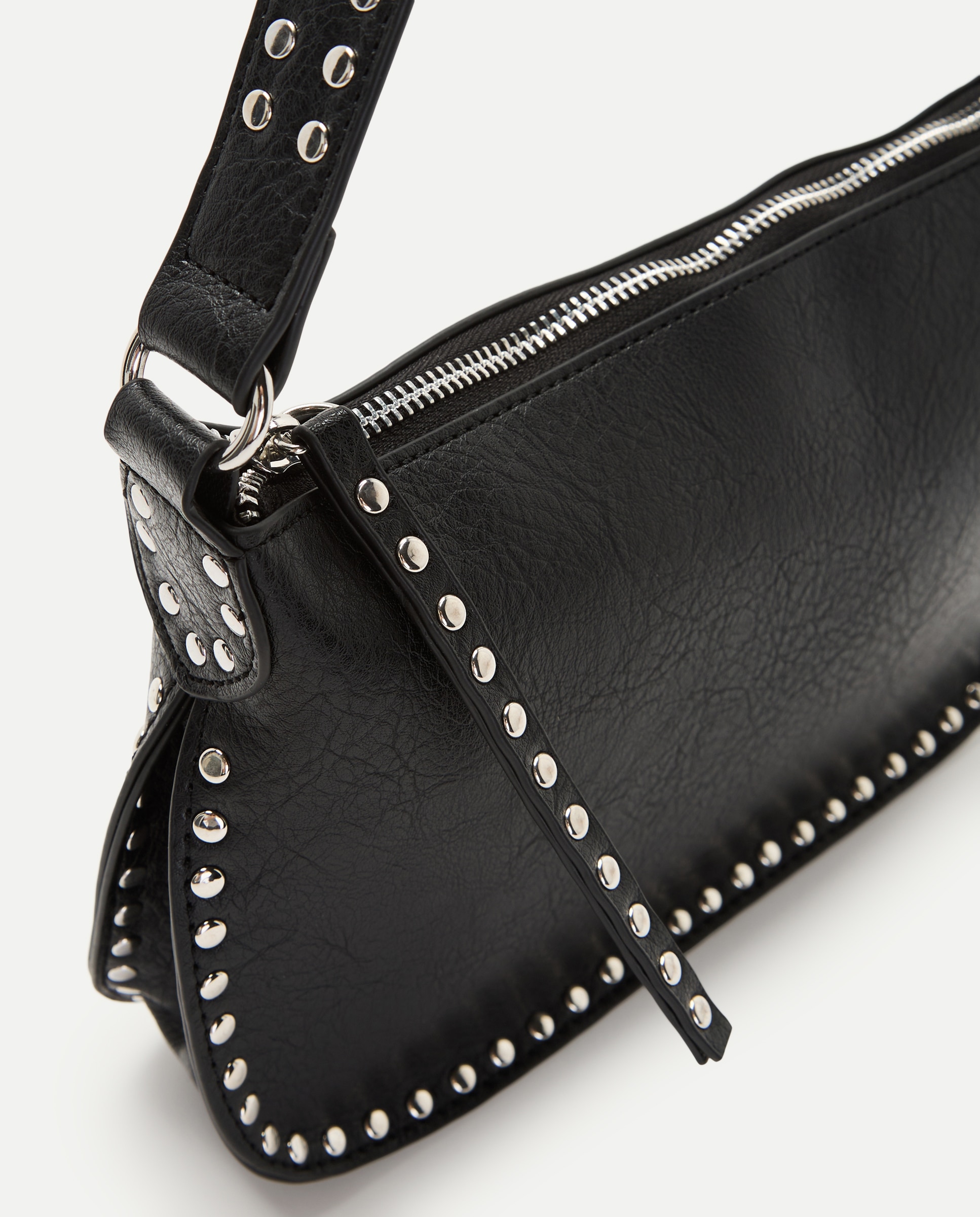 Mala Tipo Baguette com Tachas Preto-4