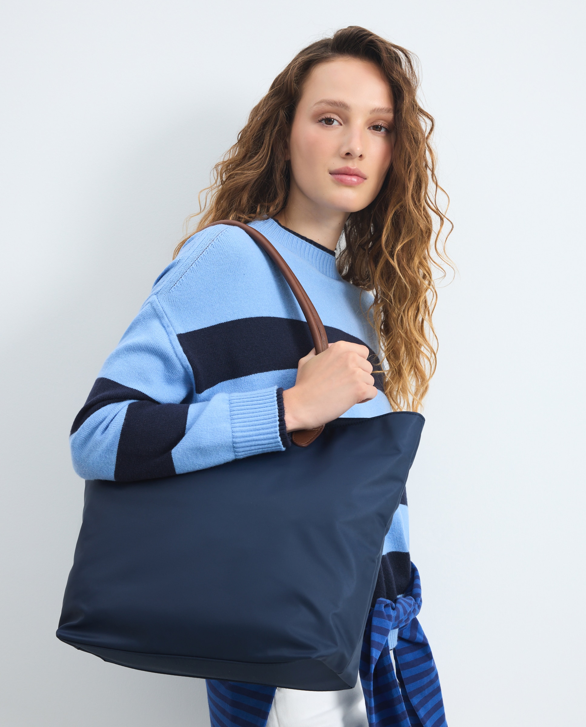Mala Shopper de Nylon 400 Azul-5
