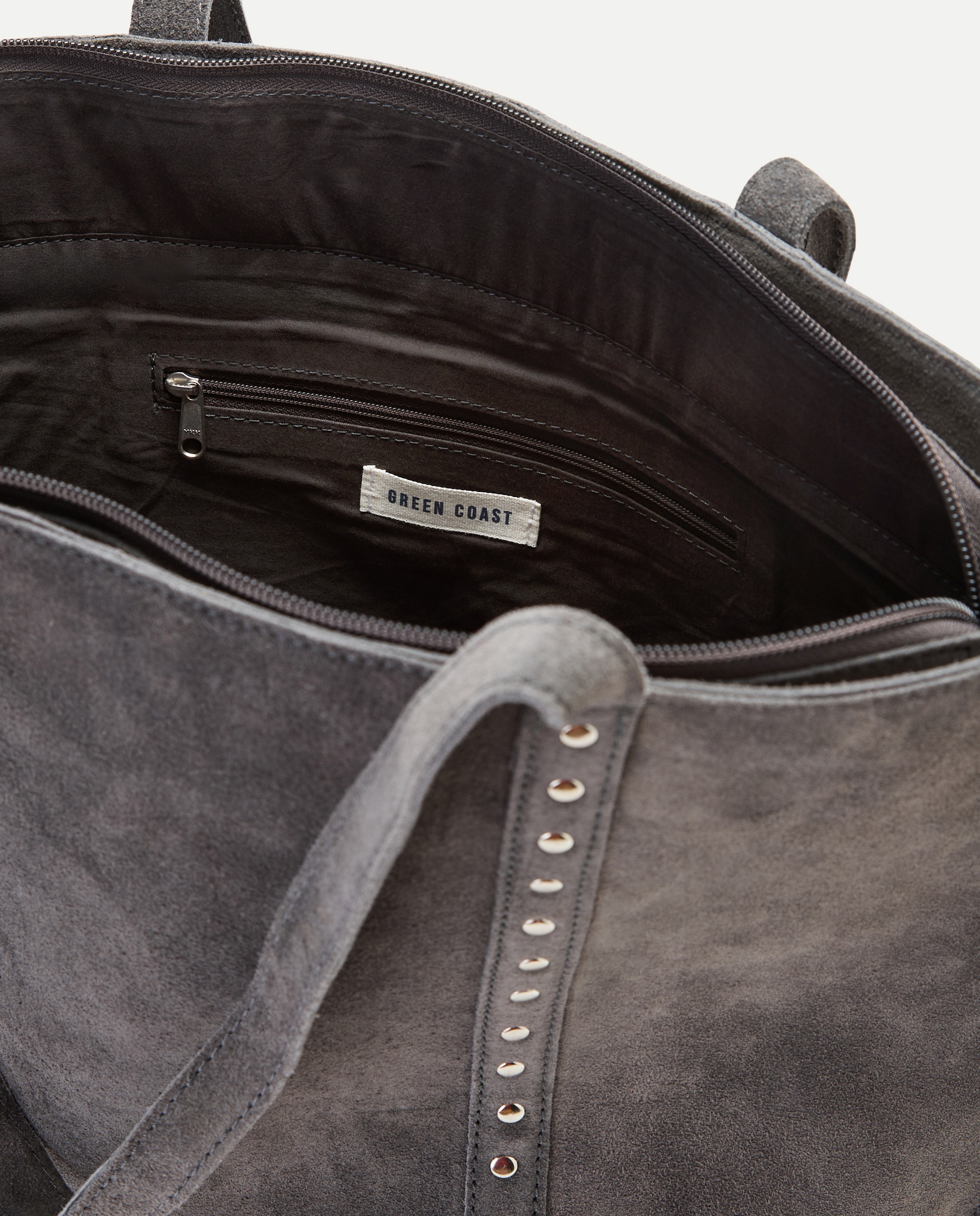 Mala Shopper com Tachas 820 Cinzento Médio-4