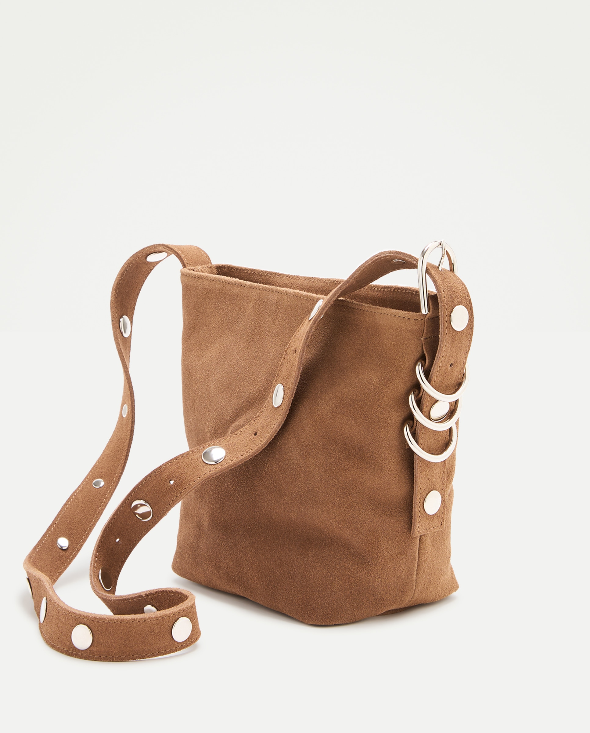 Mala tipo Bolsa com Tachas Castanho-2