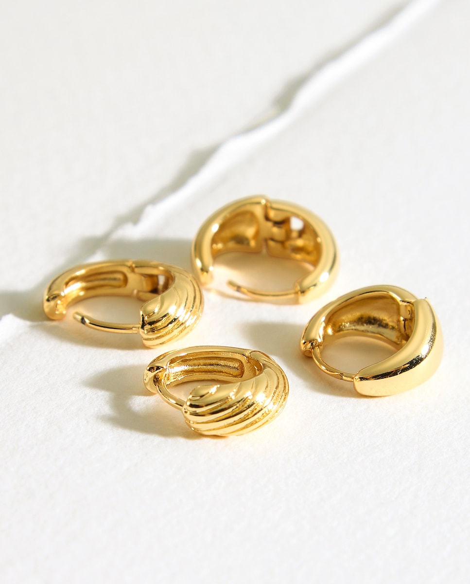 Pack de 2 Brincos Banhados em Ouro 390 Ouro-2