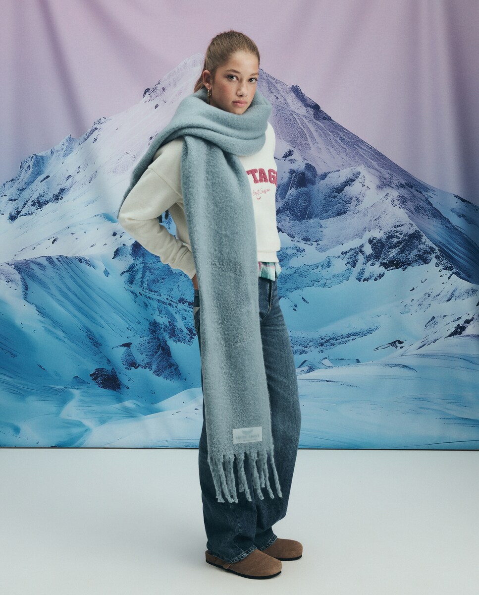 Cachecol Liso 820 Cinzento Médio-4