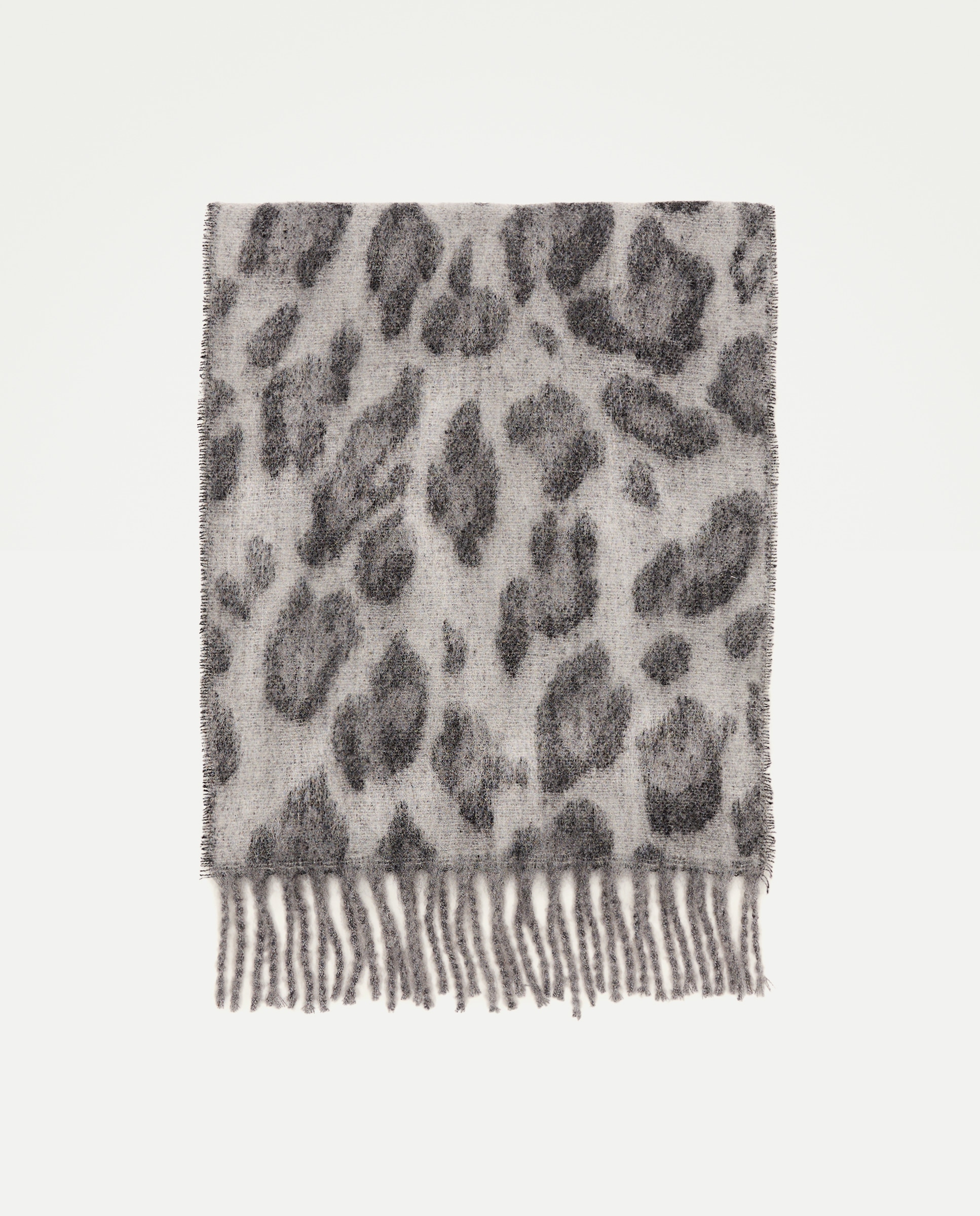 Imagen 0 de Bufanda con estampado animal print Negro