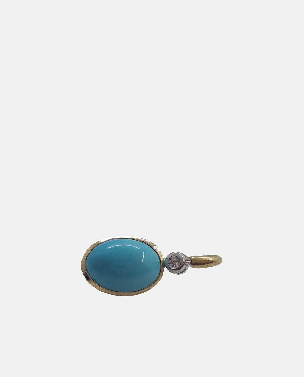 Imagen 0 de Pendiente de oro  y turquesa Azul