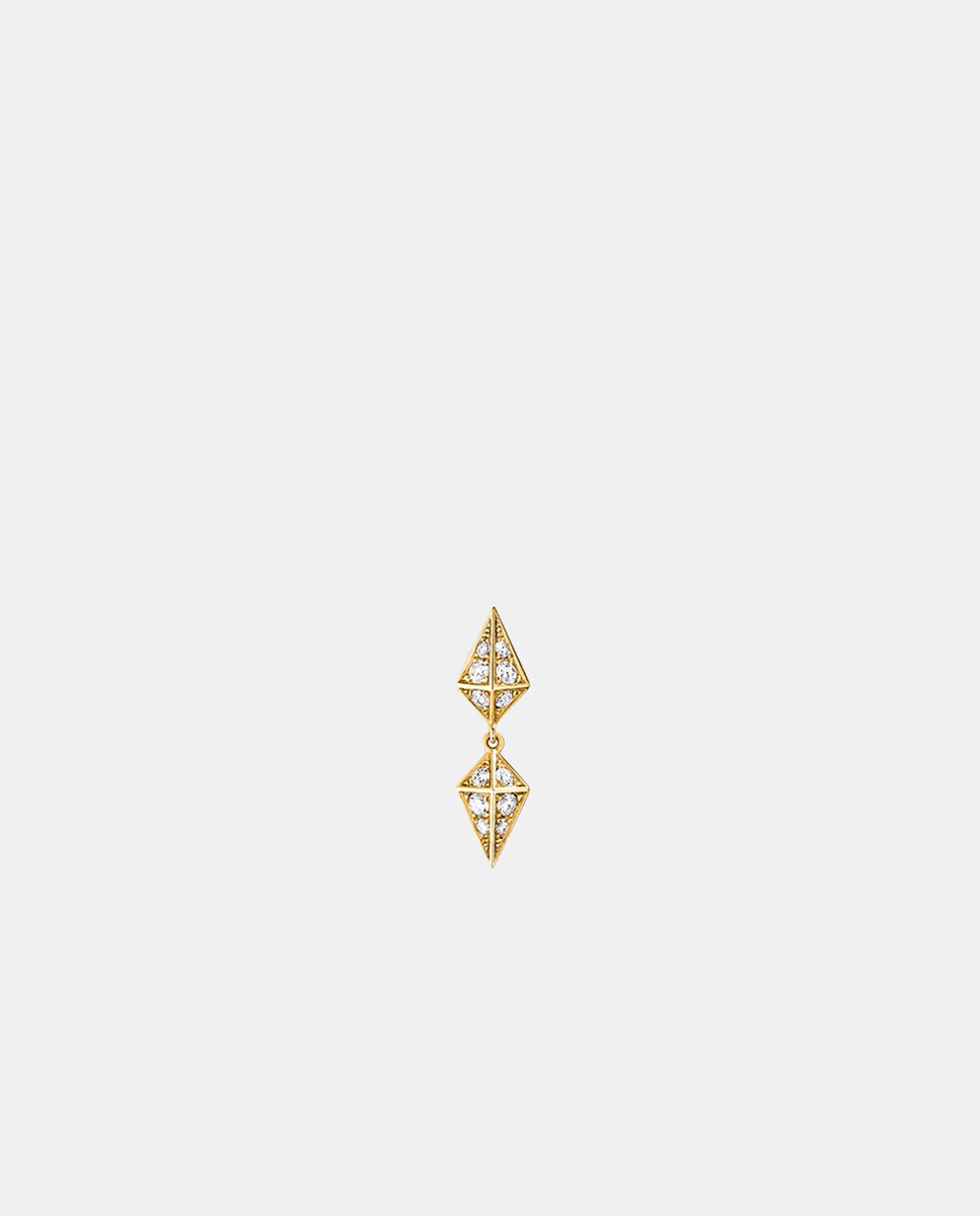 Imagen 0 de Pendiente individual Rockaway de oro con diamantes Blanco