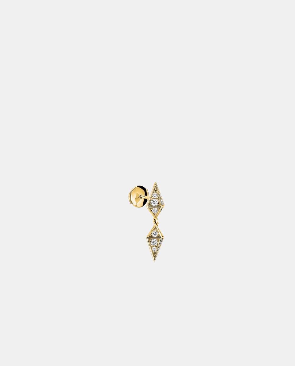 Imagen 2 de Pendiente individual Rockaway de oro con diamantes - STATEMENT - Blanco Blanco