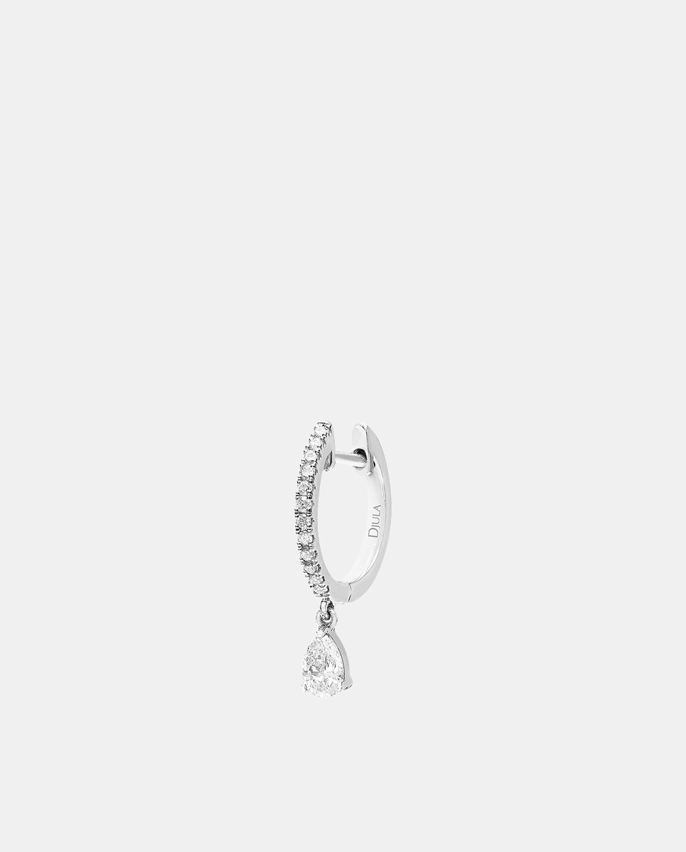 Pendiente individual Marquise de oro y diamantes Blanco Djula Blanco-1