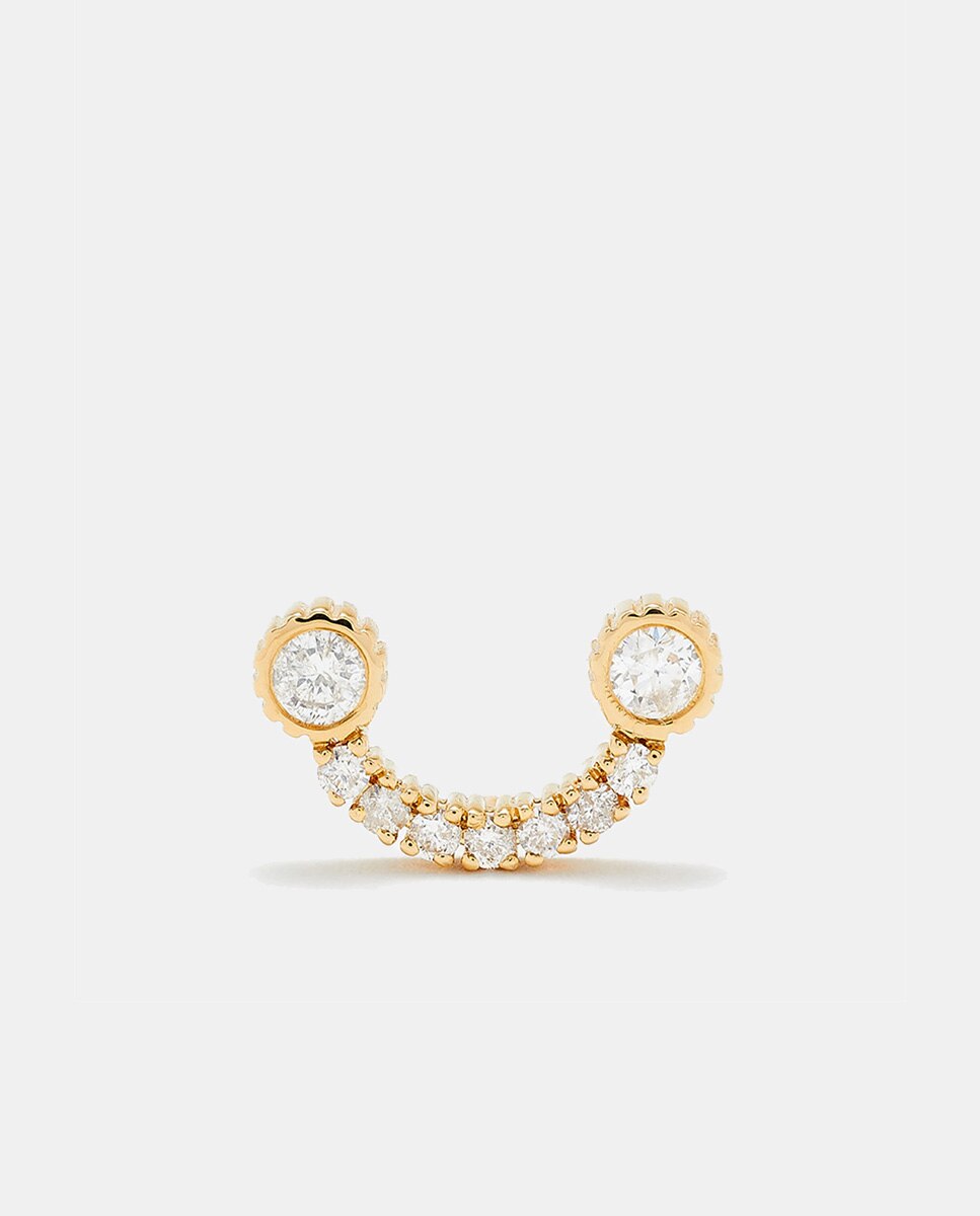 Imagen 0 de Pendiente individual de oro y diamantes Blanco
