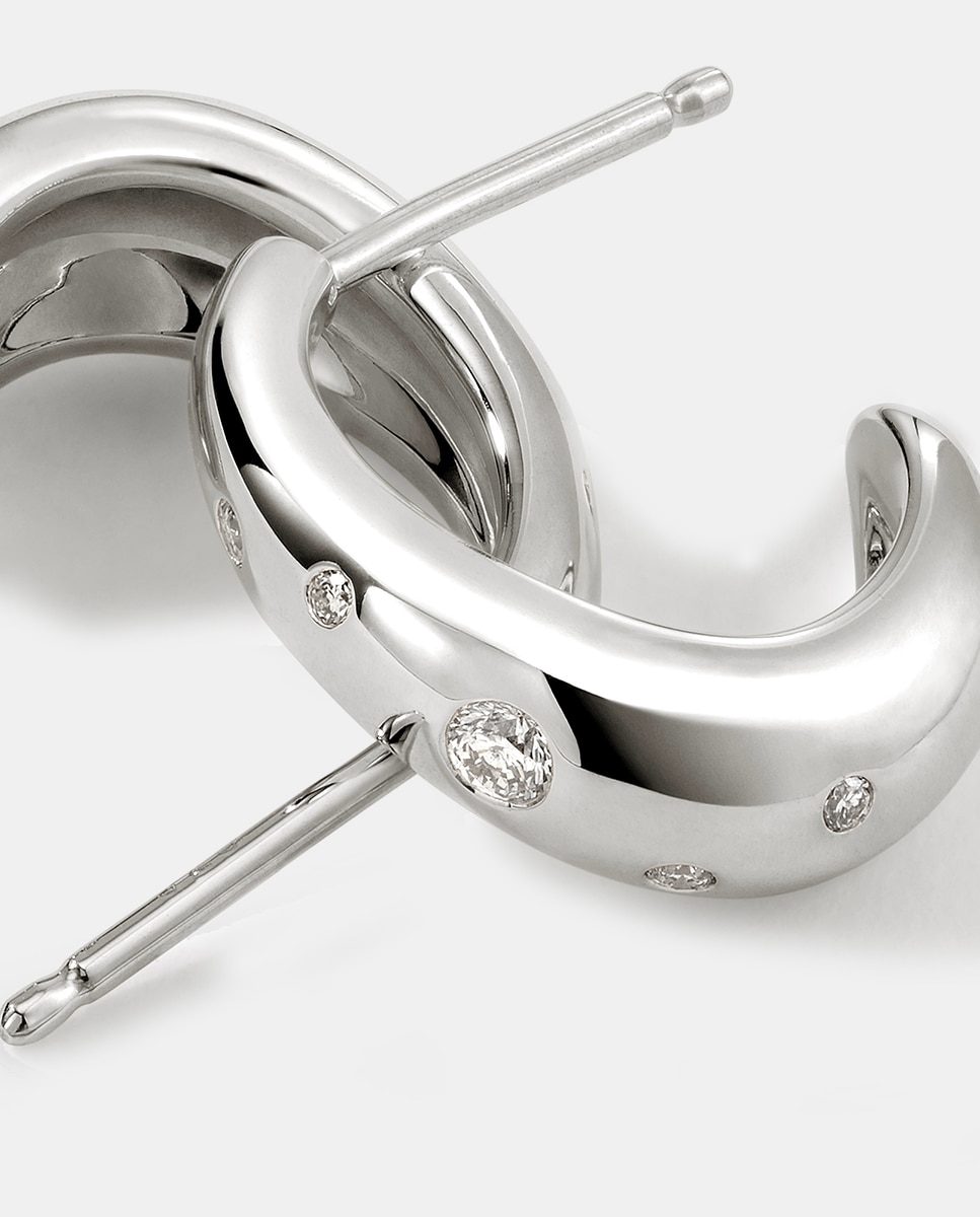 Pendientes de aro Surf de plata y diamantes - John Hardy - Plata Plata-3