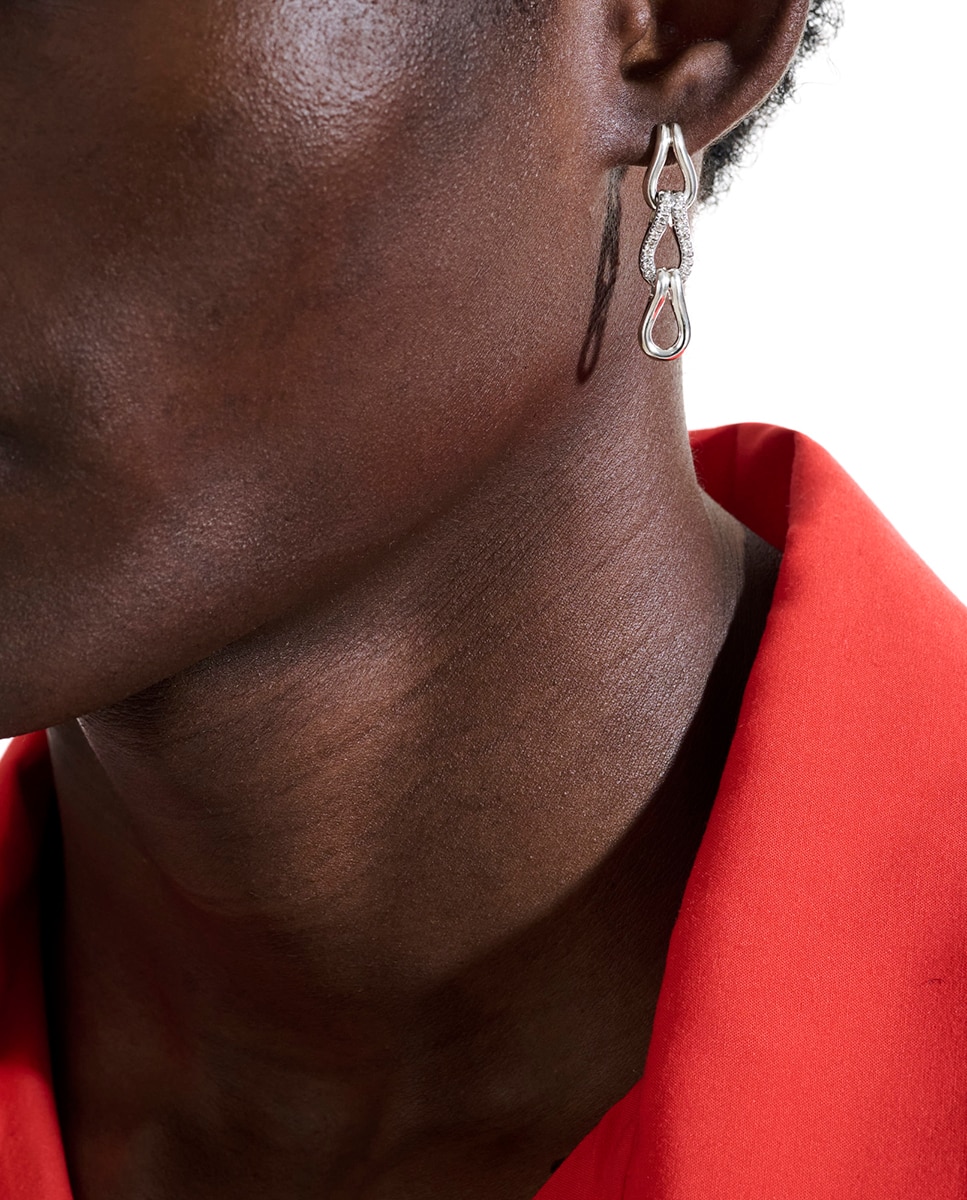 Pendientes Surf de plata y diamantes - John Hardy - Plata Plata-4
