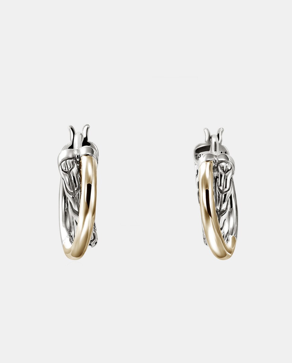 Imagen 0 de Pendientes de aro JH Essentials de oro y plata Multicolor