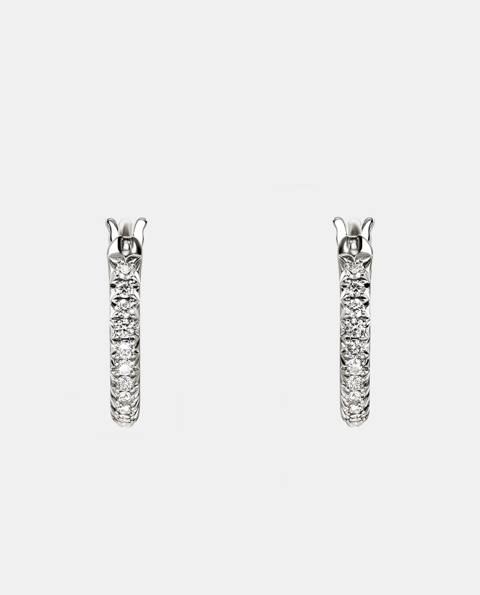 Pendientes de aro JH Essentials plata y diamantes - John Hardy - Plata Plata-1