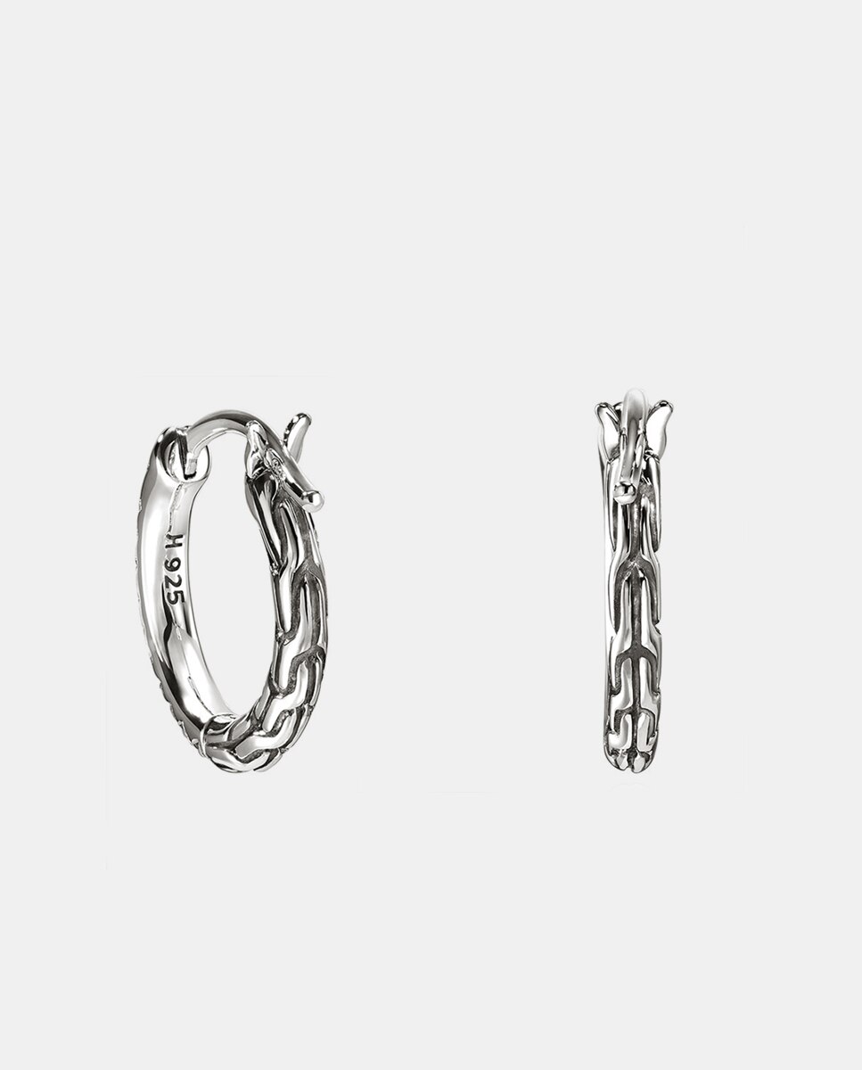 Pendientes de aro JH Essentials plata y diamantes - John Hardy - Plata Plata-2
