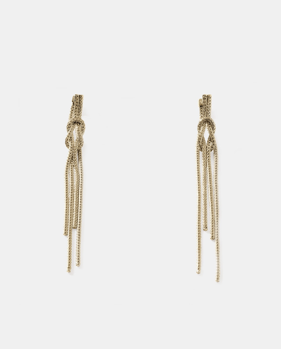 Imagen 0 de Pendientes largos Love Knot de oro con detalle de nudo Oro
