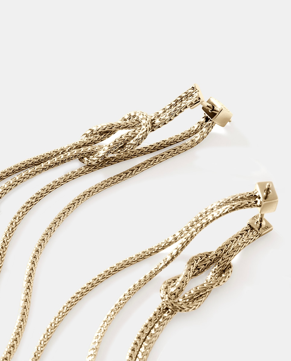 Pendientes largos Love Knot de oro con detalle de nudo - John Hardy - Oro Oro-3