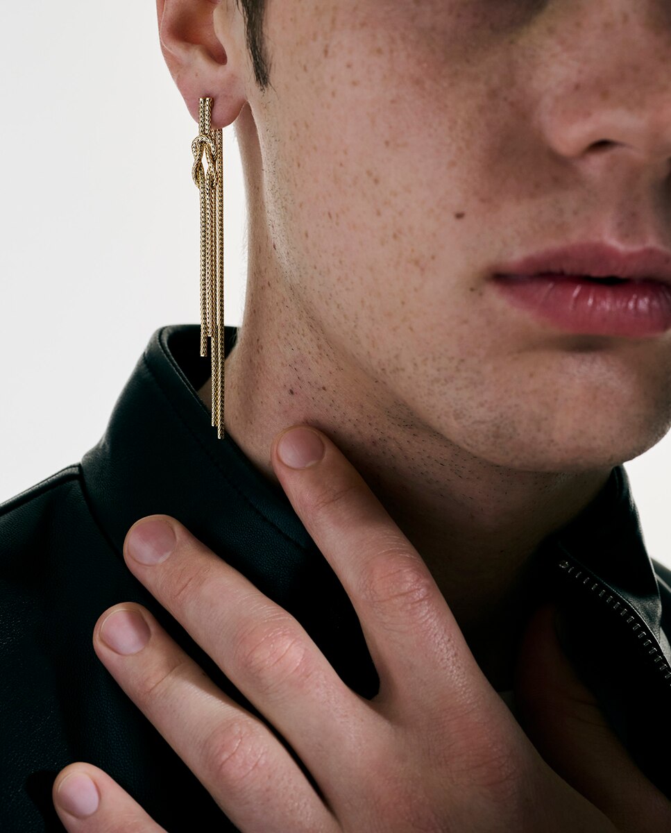 Pendientes largos Love Knot de oro con detalle de nudo - John Hardy - Oro Oro-4