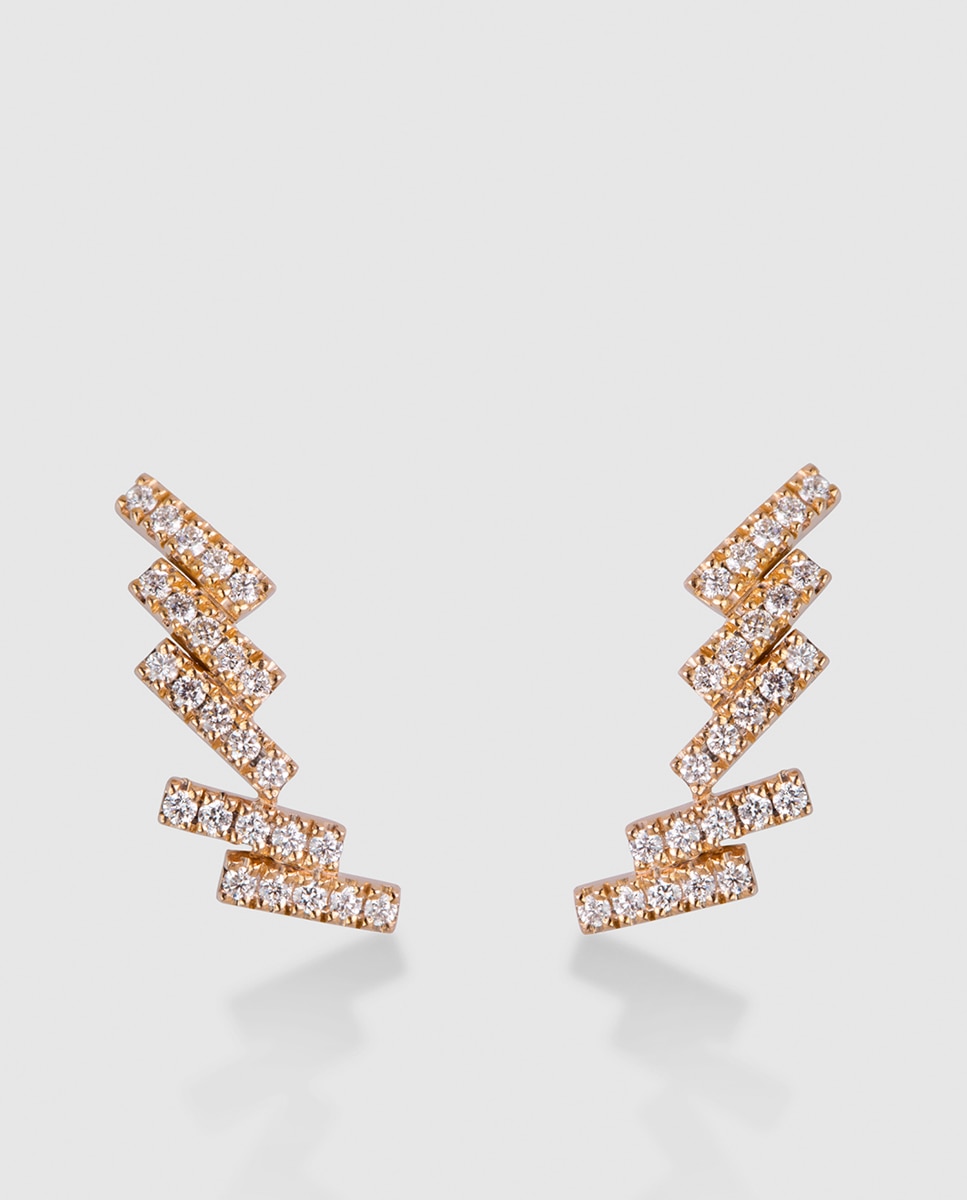 Imagem 0 de Brincos Skiline de Ouro e Diamantes - Rosa