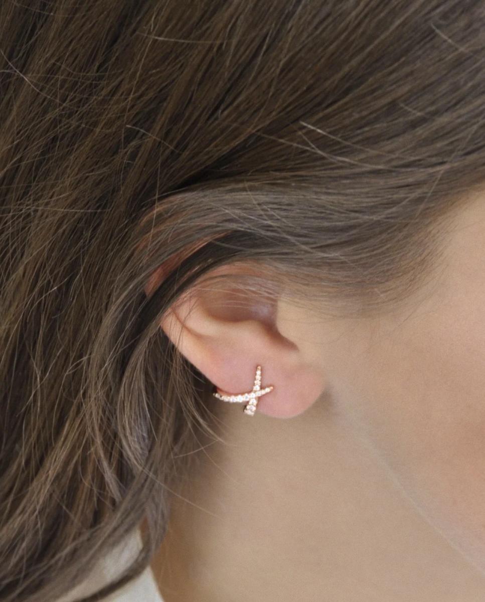 Pendientes JDA de oro y diamantes - Gold & Roses - Blanco Blanco-2