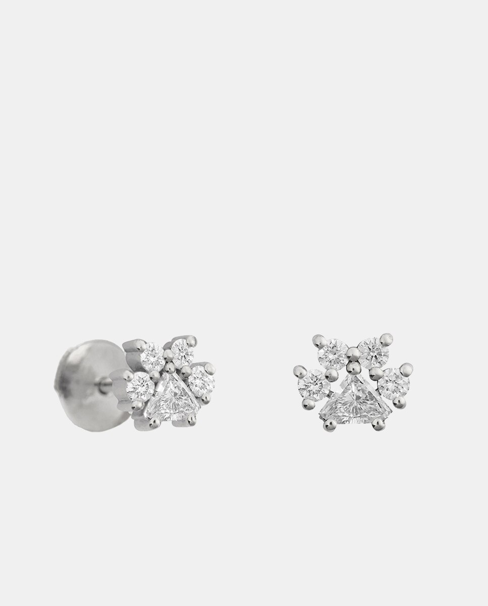 Imagen 0 de Pendiente individual Little Paw de oro y diamantes Blanco