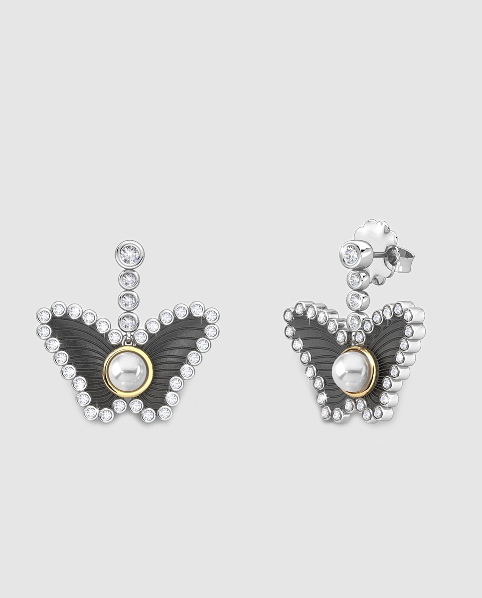 Imagen 0 de Pendientes Bohemme Sky Drops de plata, perla y zafiro Blanco