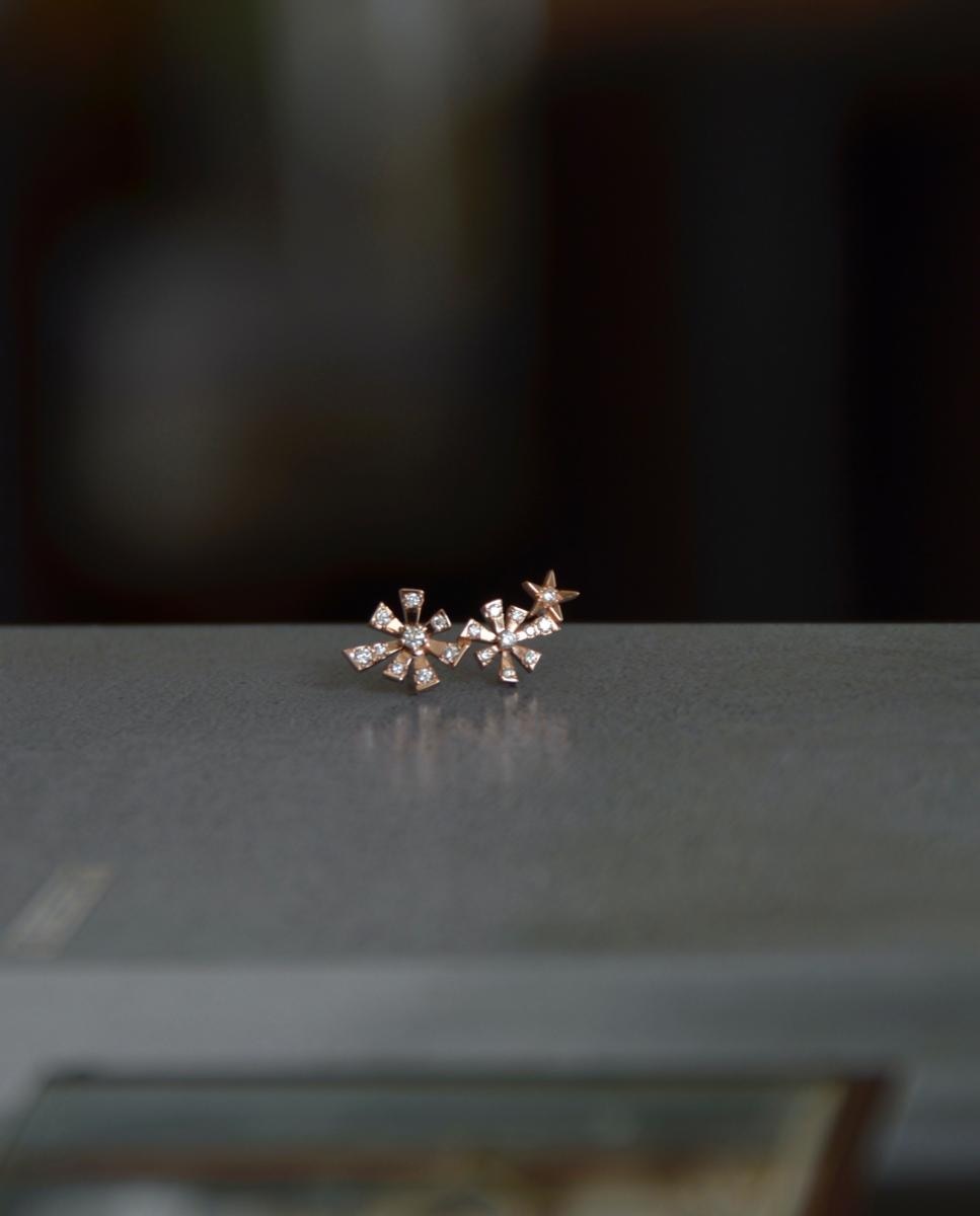 Pendientes Luzia de oro y diamantes - Gold & Roses - Blanco Blanco-2