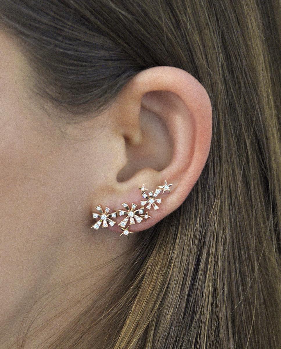 Imagen 2 de Pendientes Luzia de oro y diamantes - Gold & Roses - Blanco Blanco
