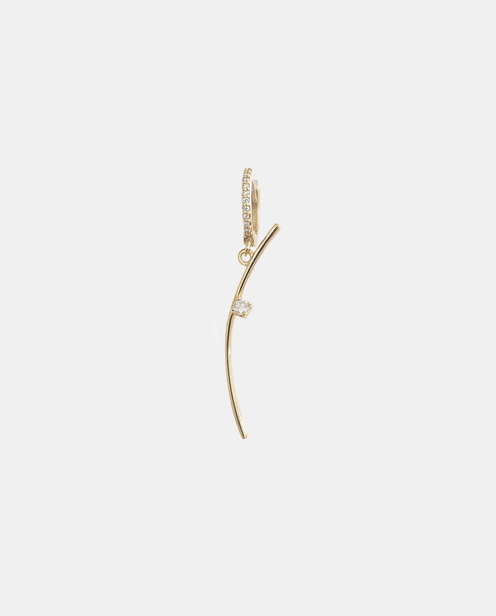 Piercing de aro único Orchid de oro y diamantes - Sansoeurs - Blanco Blanco-1