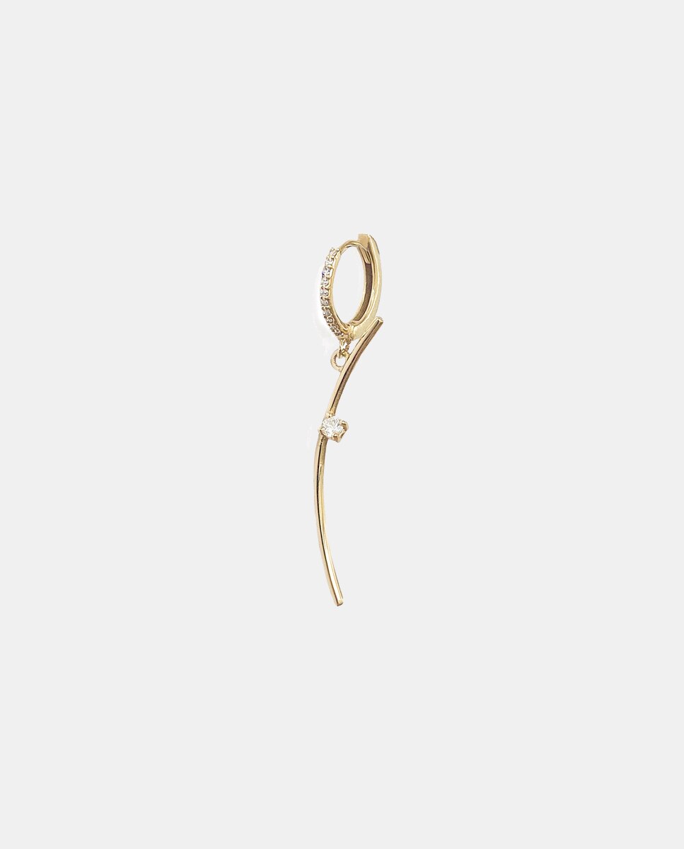 Piercing de aro único Orchid de oro y diamantes - Sansoeurs - Blanco Blanco-2