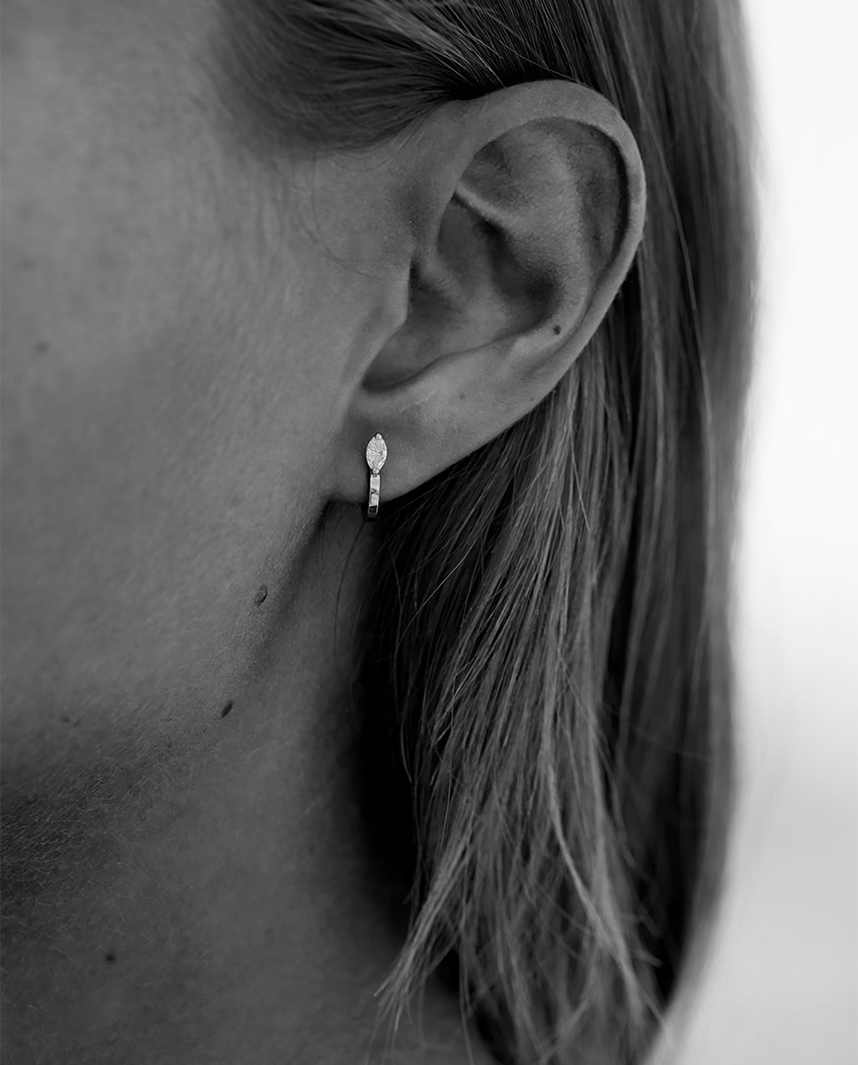 Piercing de aro único Marquise Classic III de oro y diamantes - Sansoeurs - Blanco Blanco-3