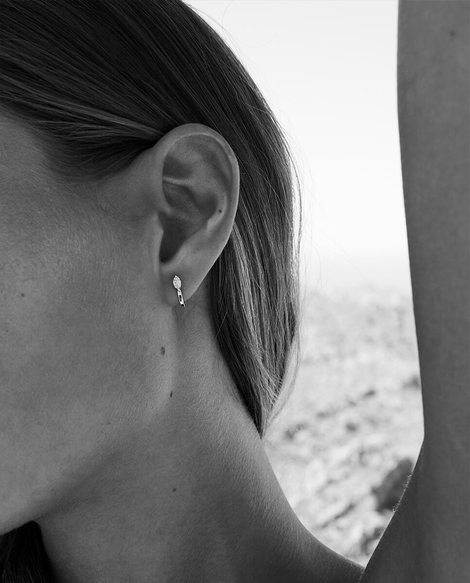 Piercing de aro único Marquise Classic III de oro y diamantes - Sansoeurs - Blanco Blanco-4